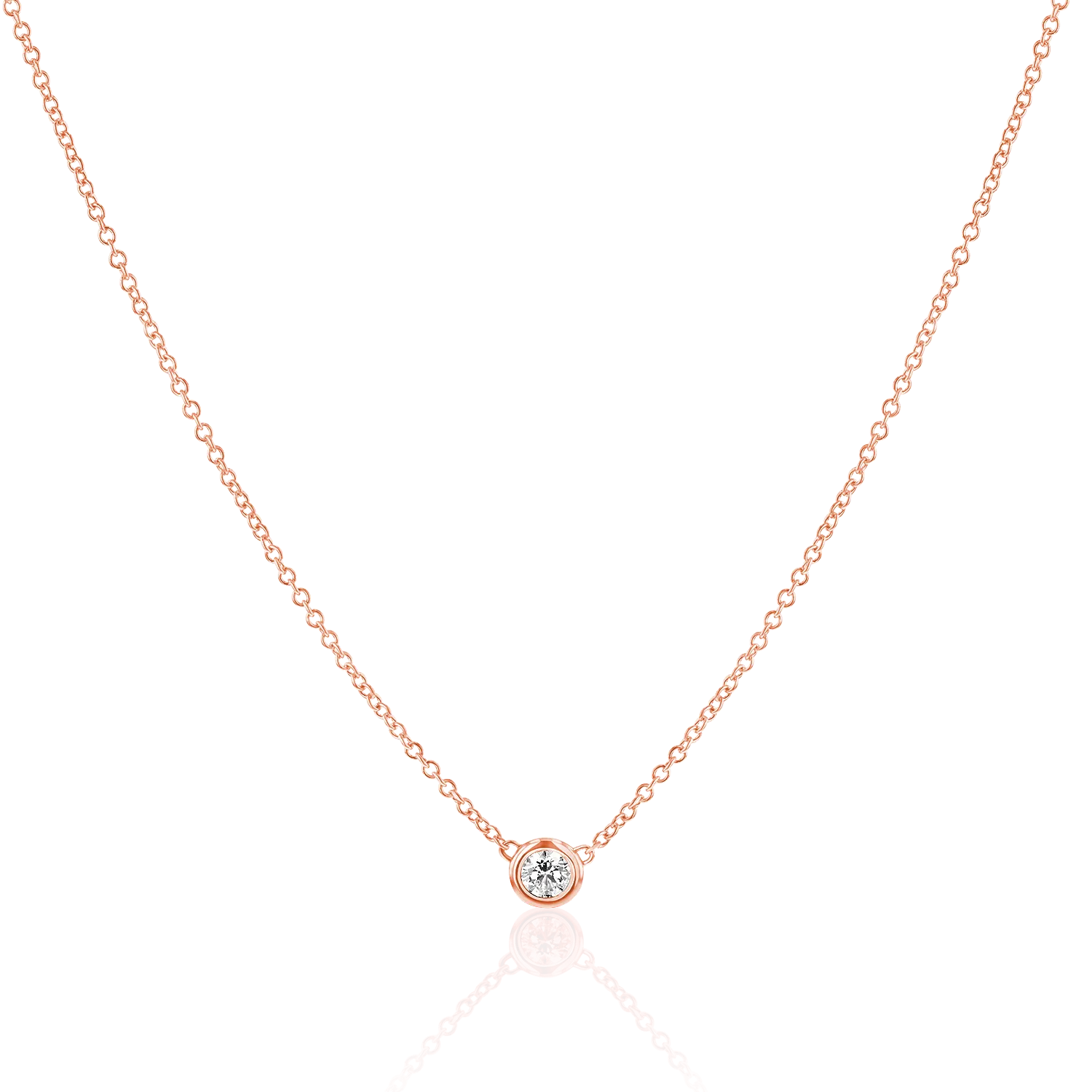 Diamond Solitaire Bezel Necklace