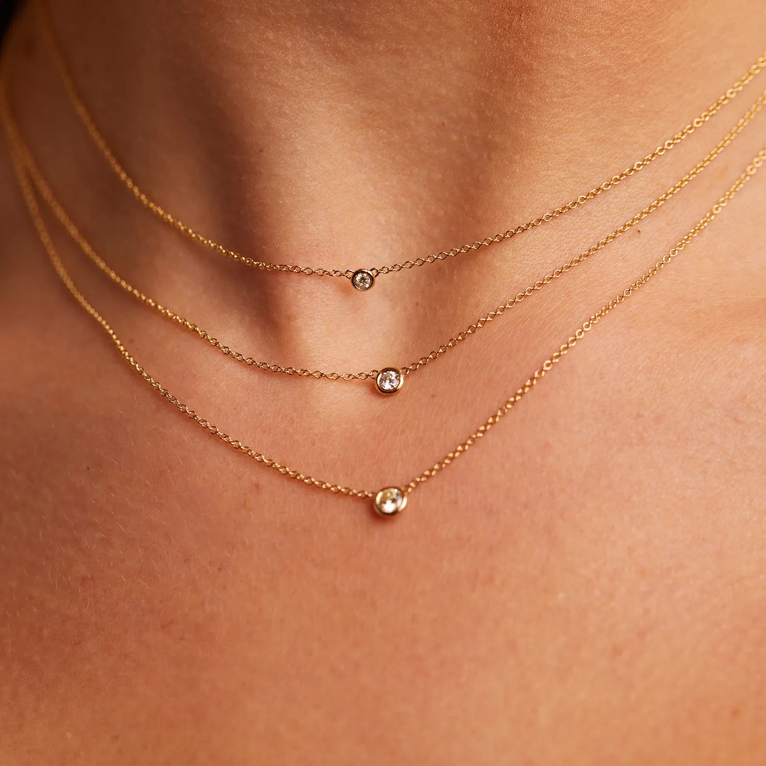 Diamond Solitaire Bezel Necklace