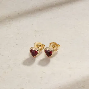 Dilara Bezel Set Ruby Stud Earrings