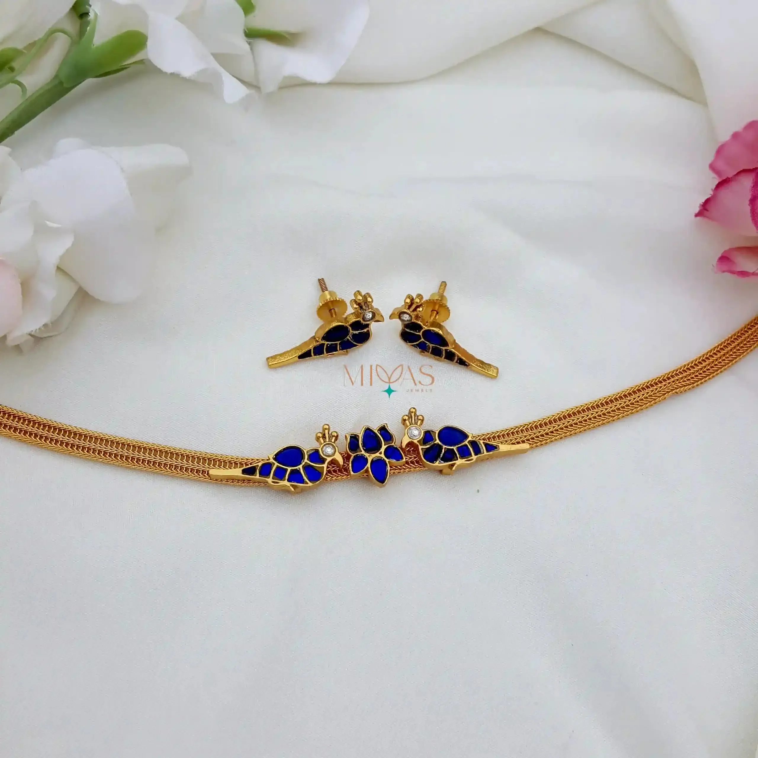 Elegant Kundan Jadau Choker - Blue