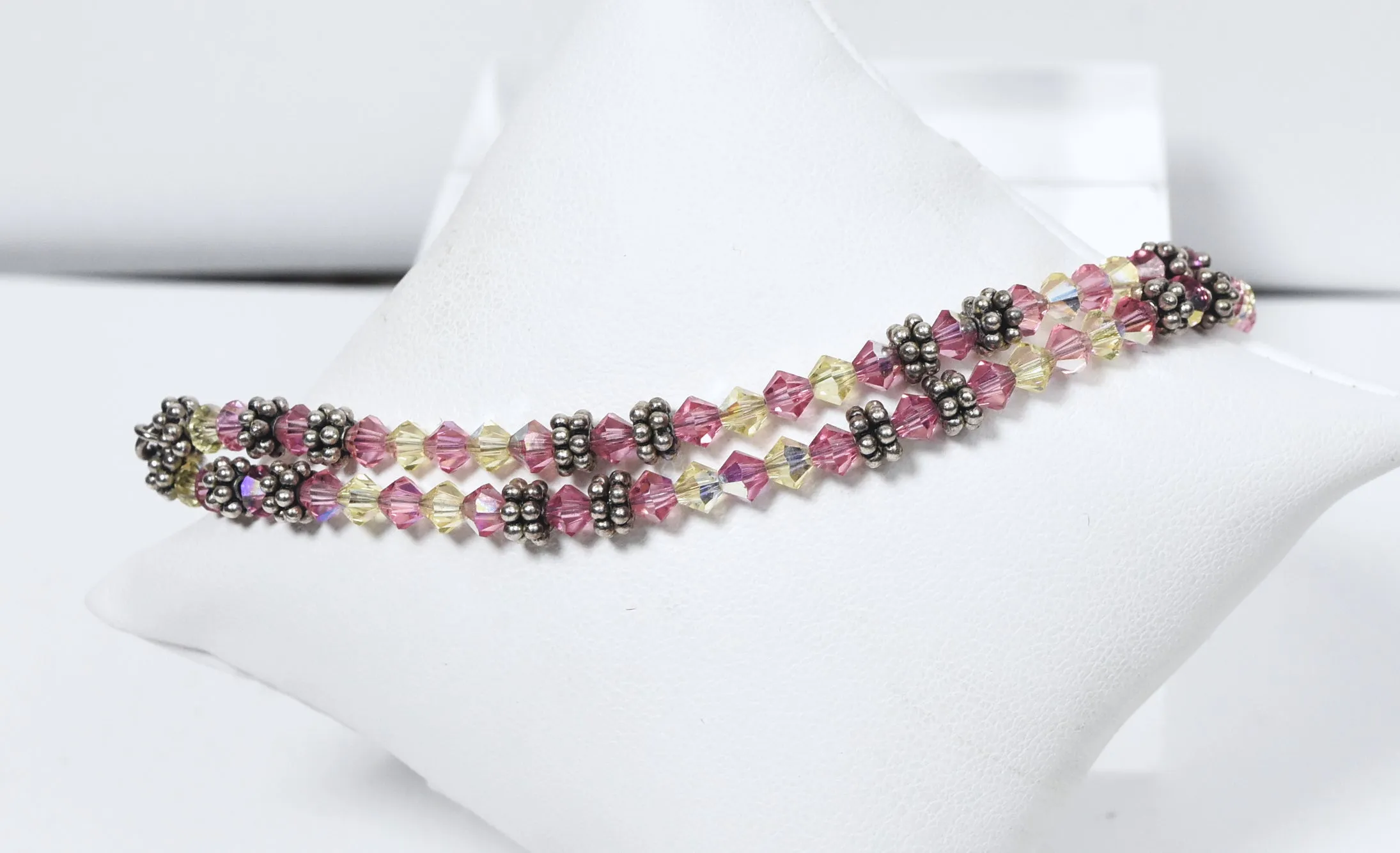 Elyse Ryan - Double Strand Beaded Sterling Silver Bracelet