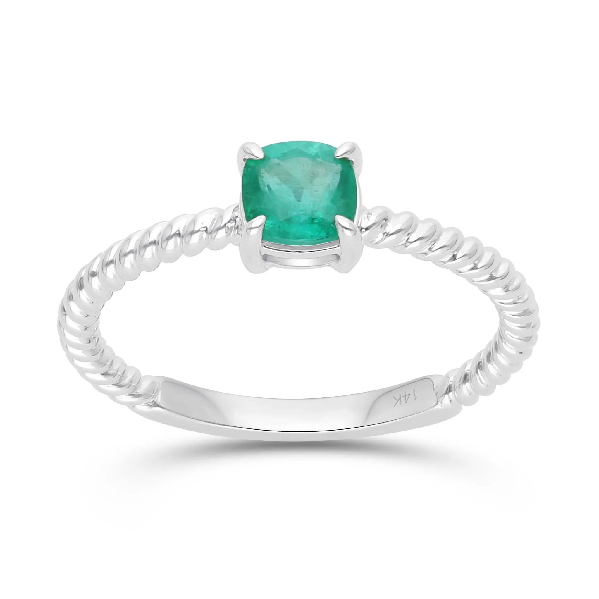 Emerald Rope Stackable Ring - YG