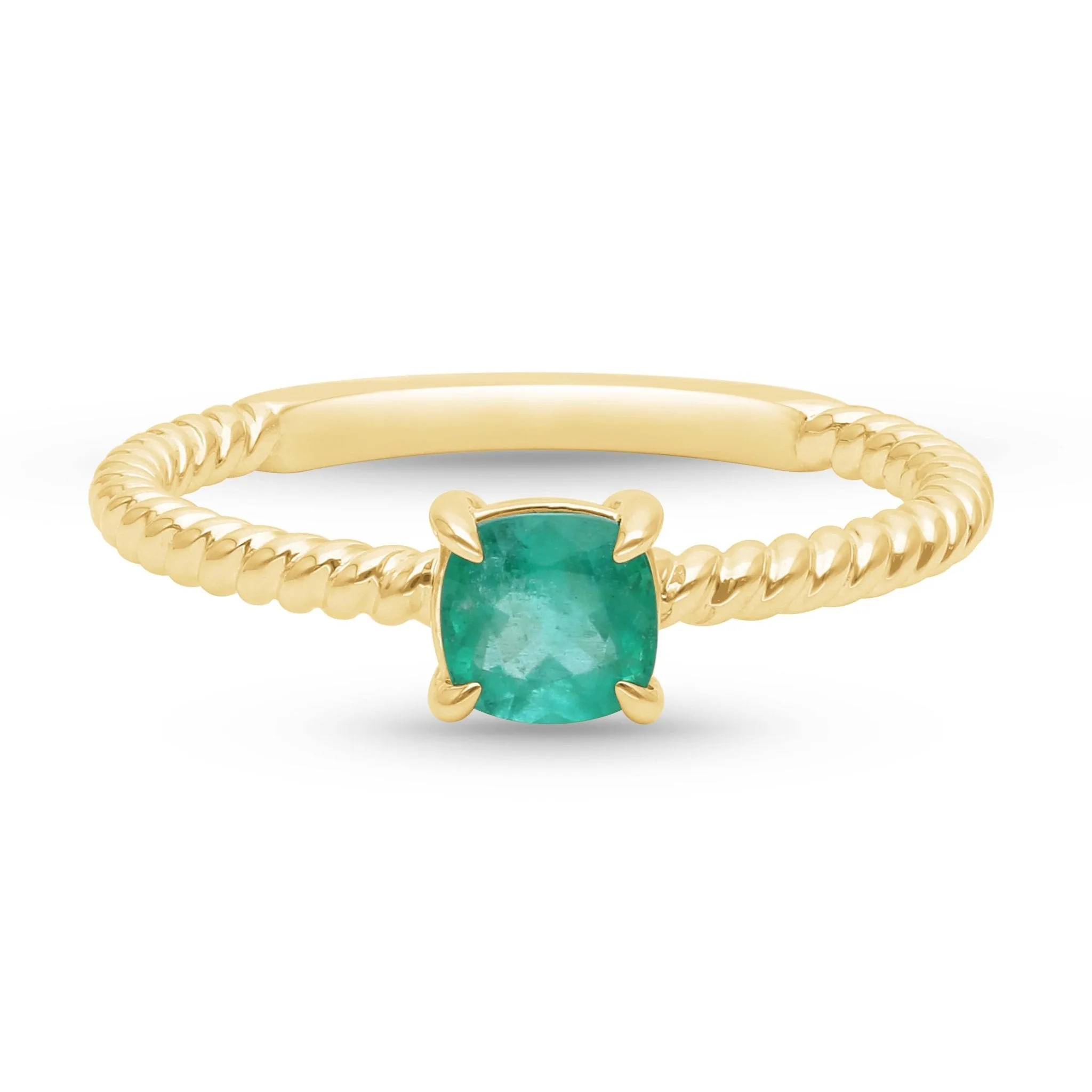 Emerald Rope Stackable Ring - YG