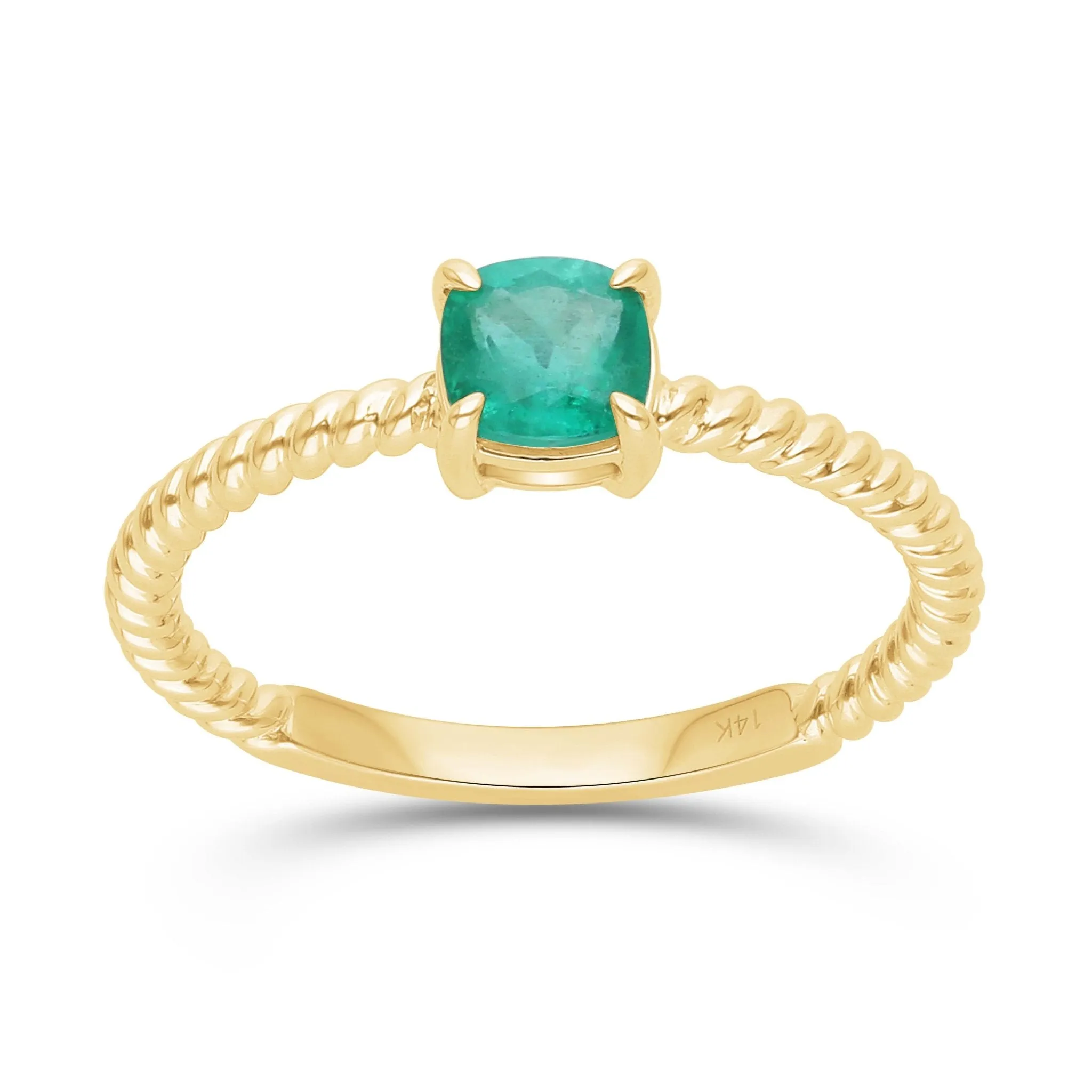 Emerald Rope Stackable Ring - YG