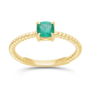 Emerald Rope Stackable Ring - YG