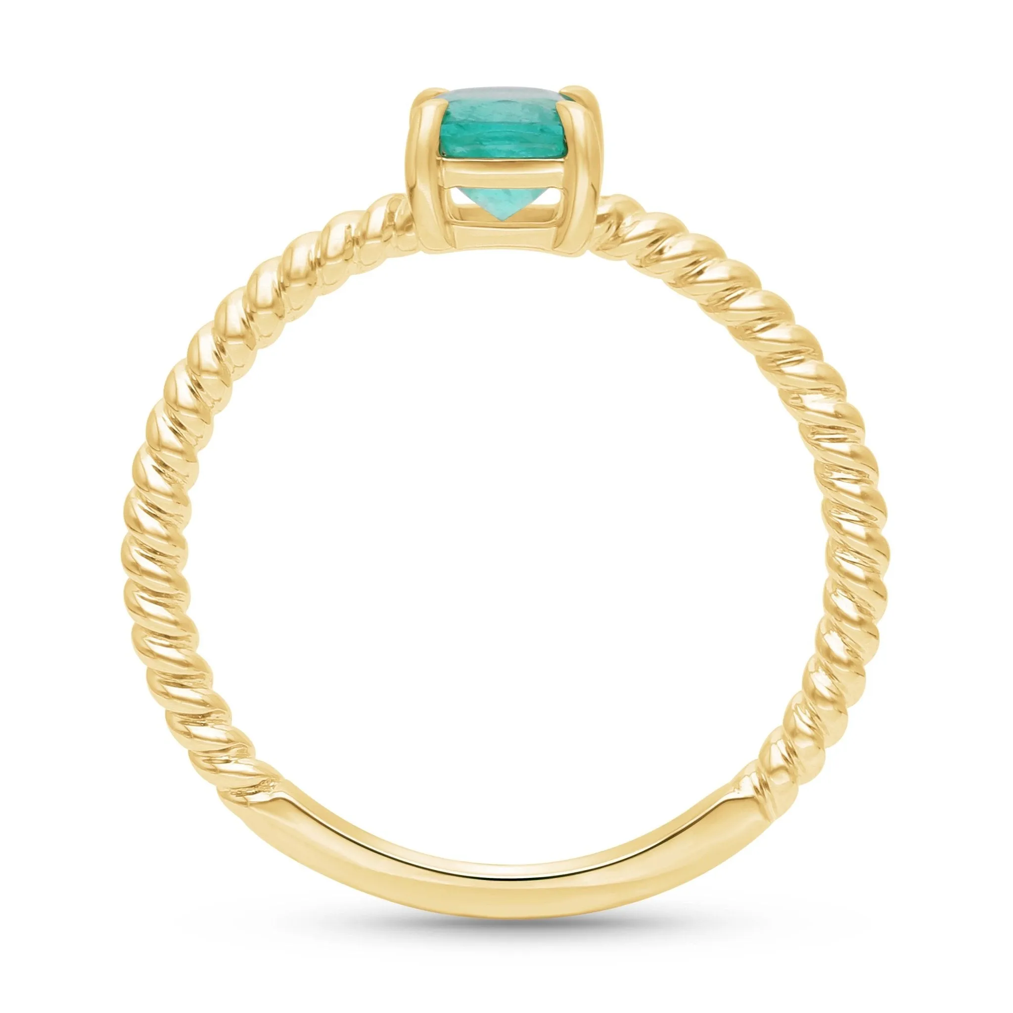 Emerald Rope Stackable Ring - YG