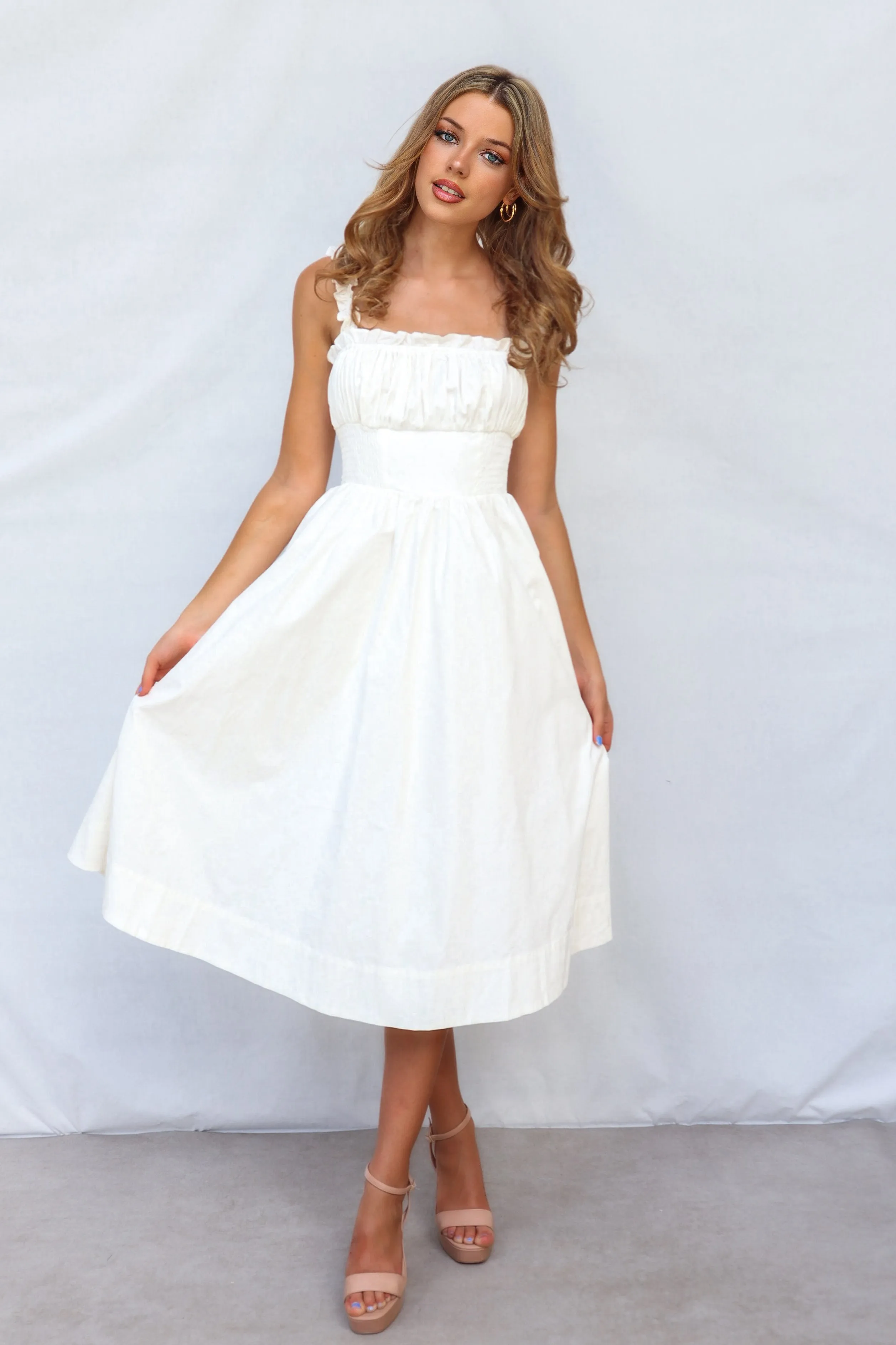 Emiko Midi Dress - White