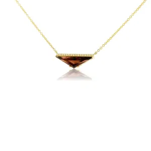 Fancy Cut Garnet & Diamond Accented Pendant