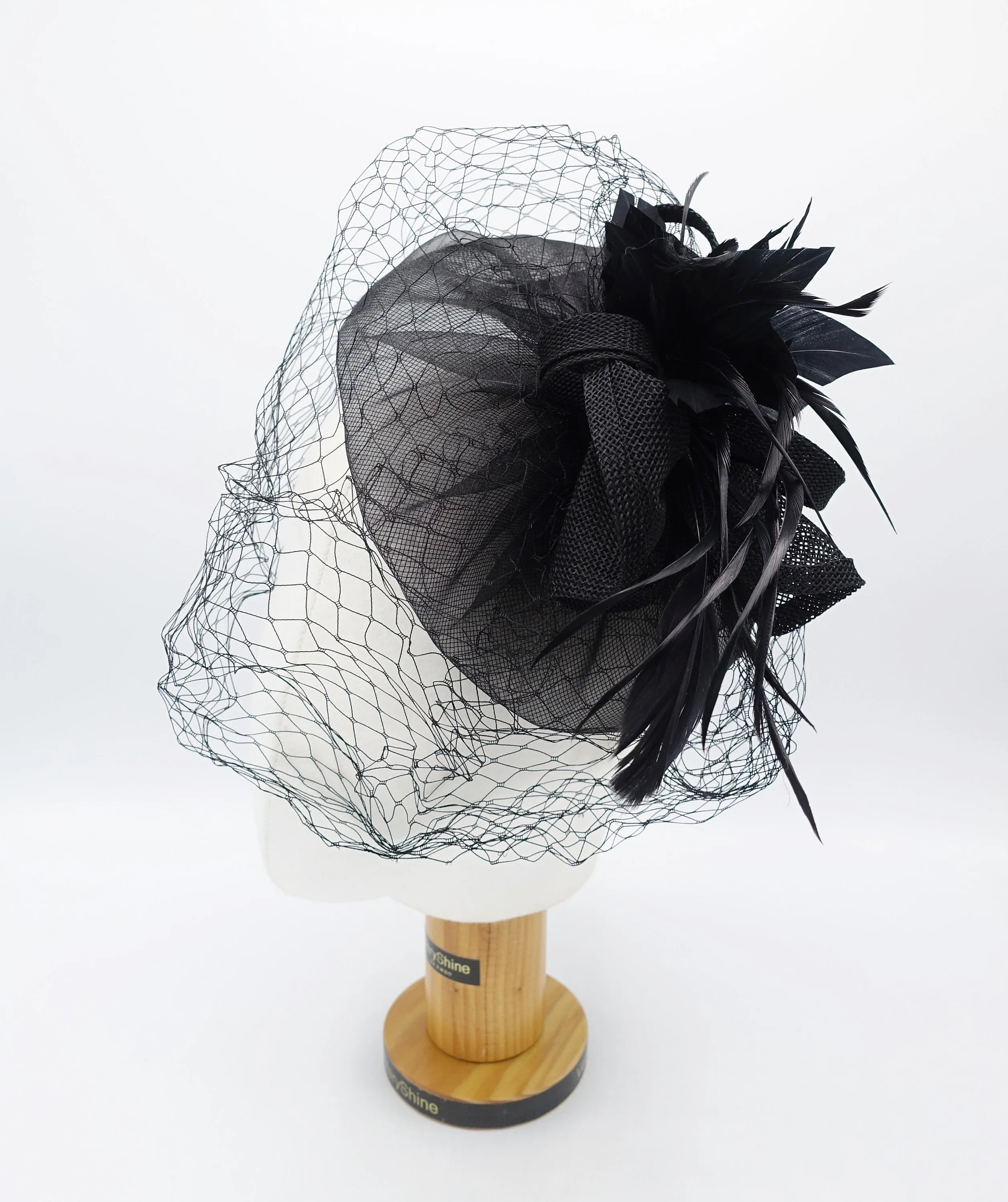 feather mesh fascinator hat