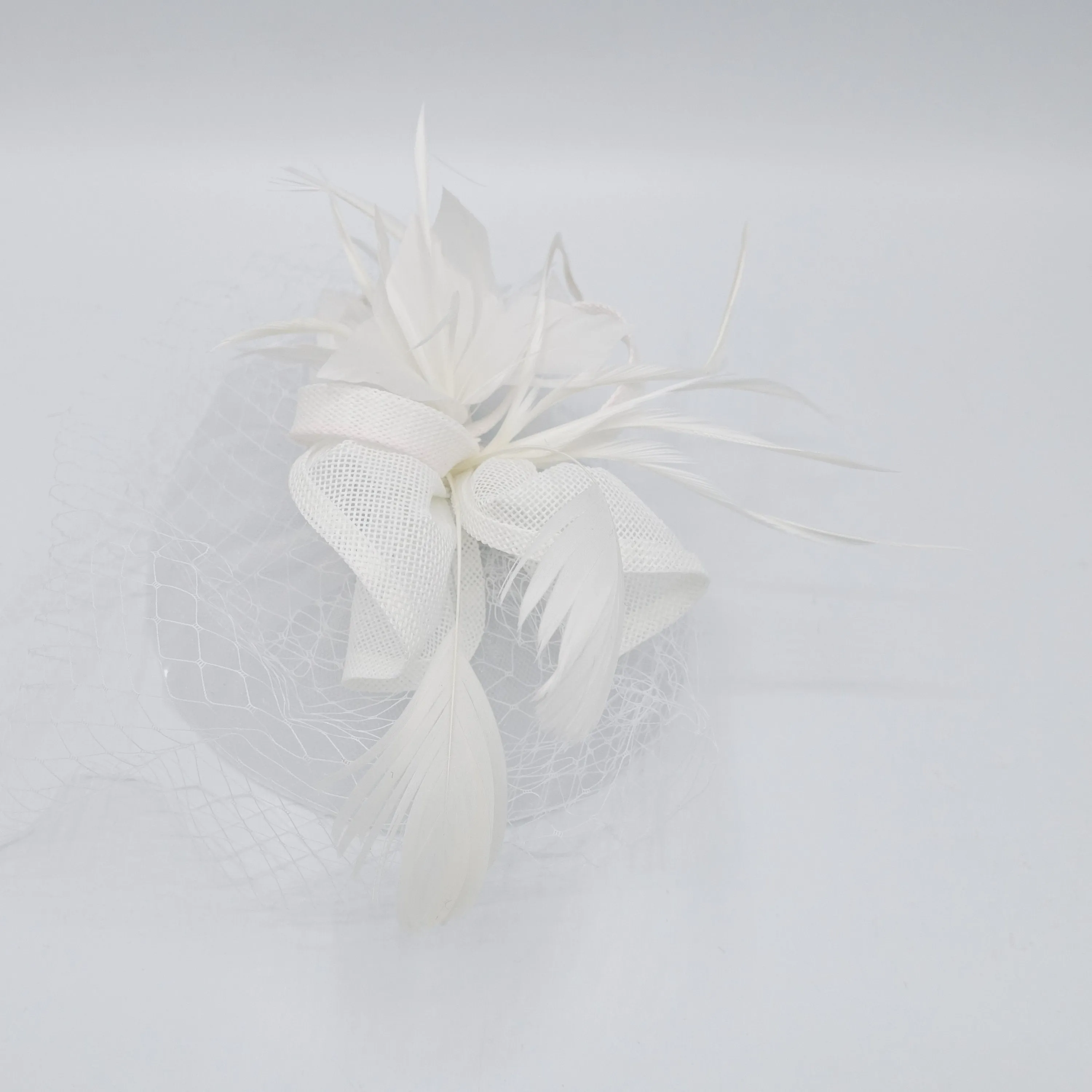 feather mesh fascinator hat