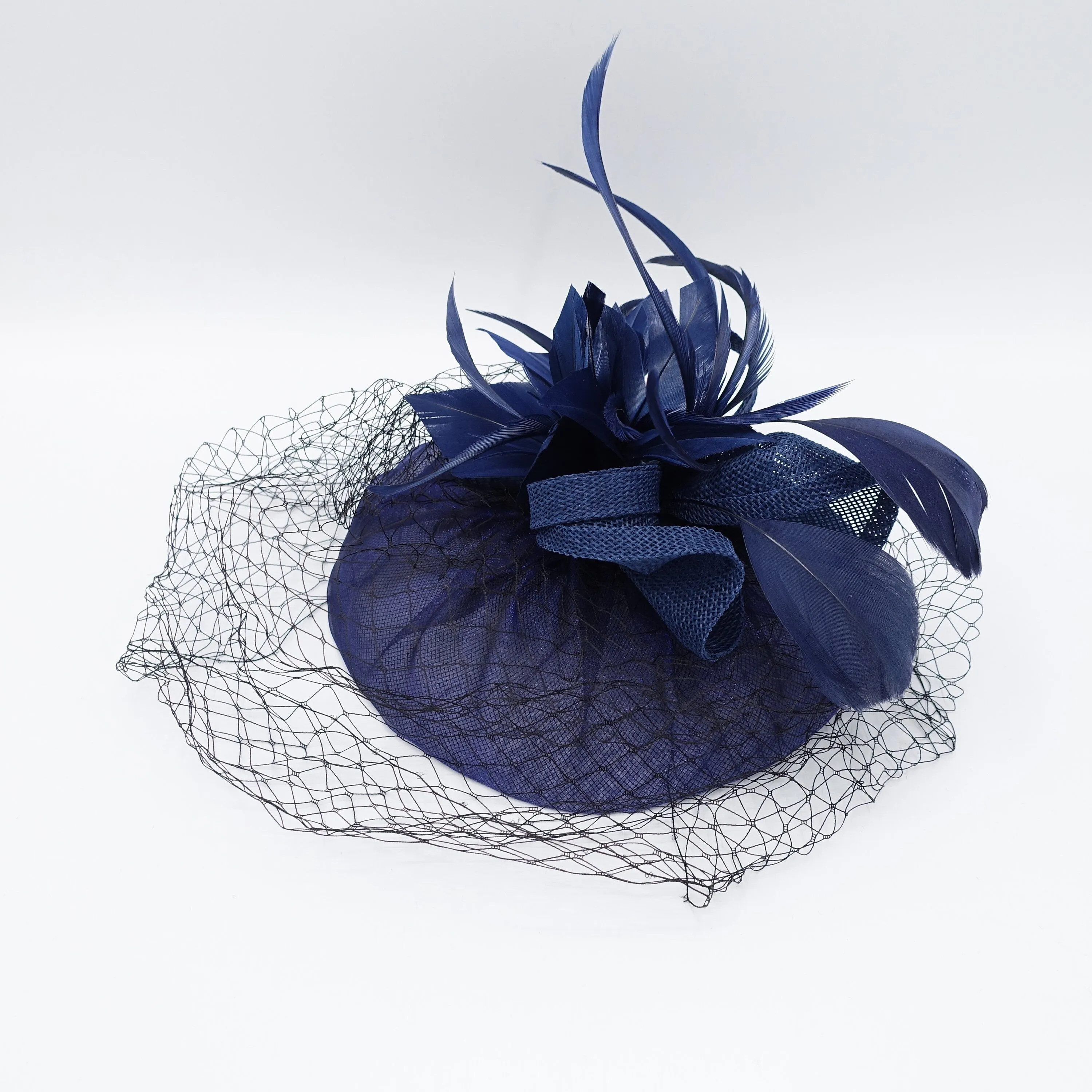 feather mesh fascinator hat