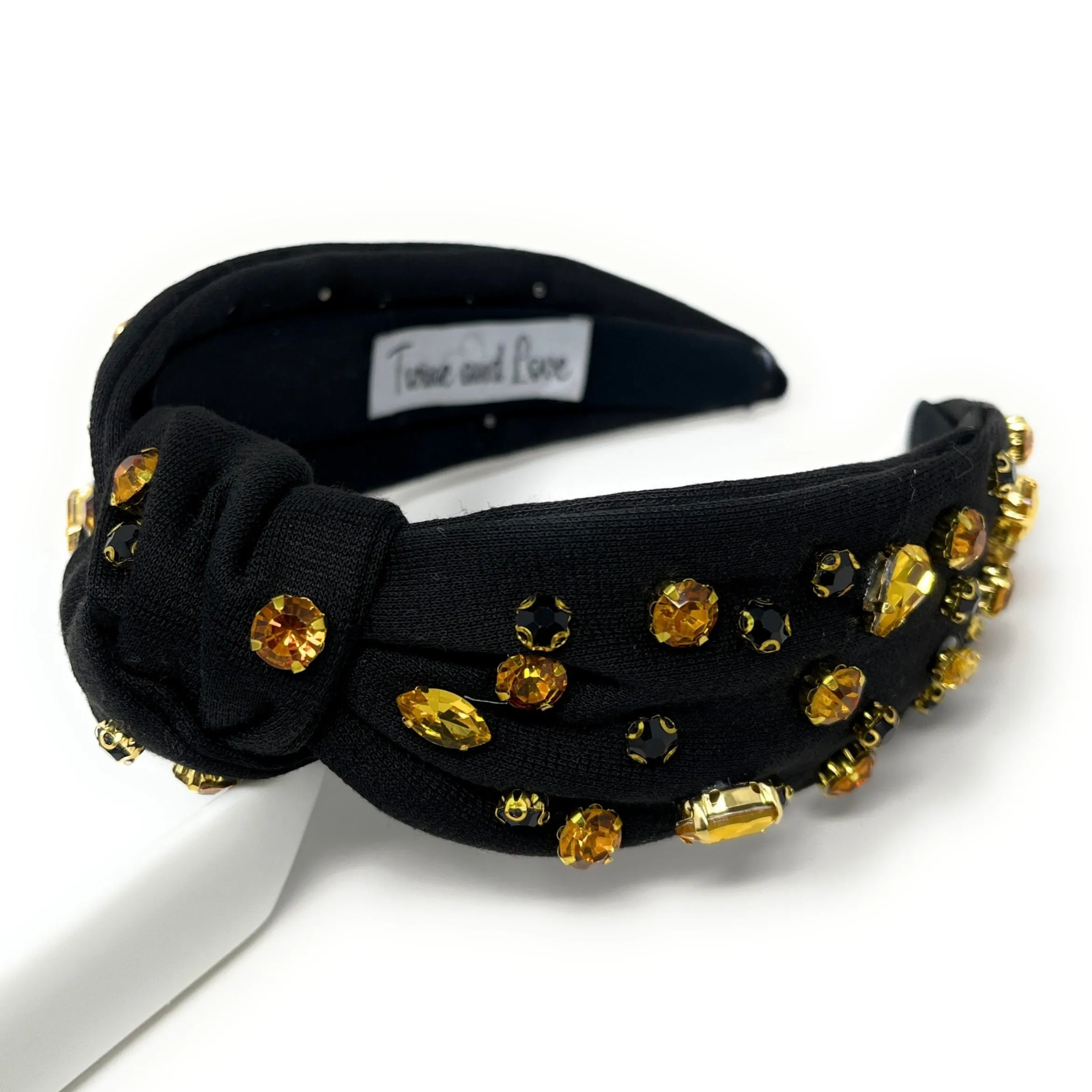 Game Day Black Yellow Jeweled Headband