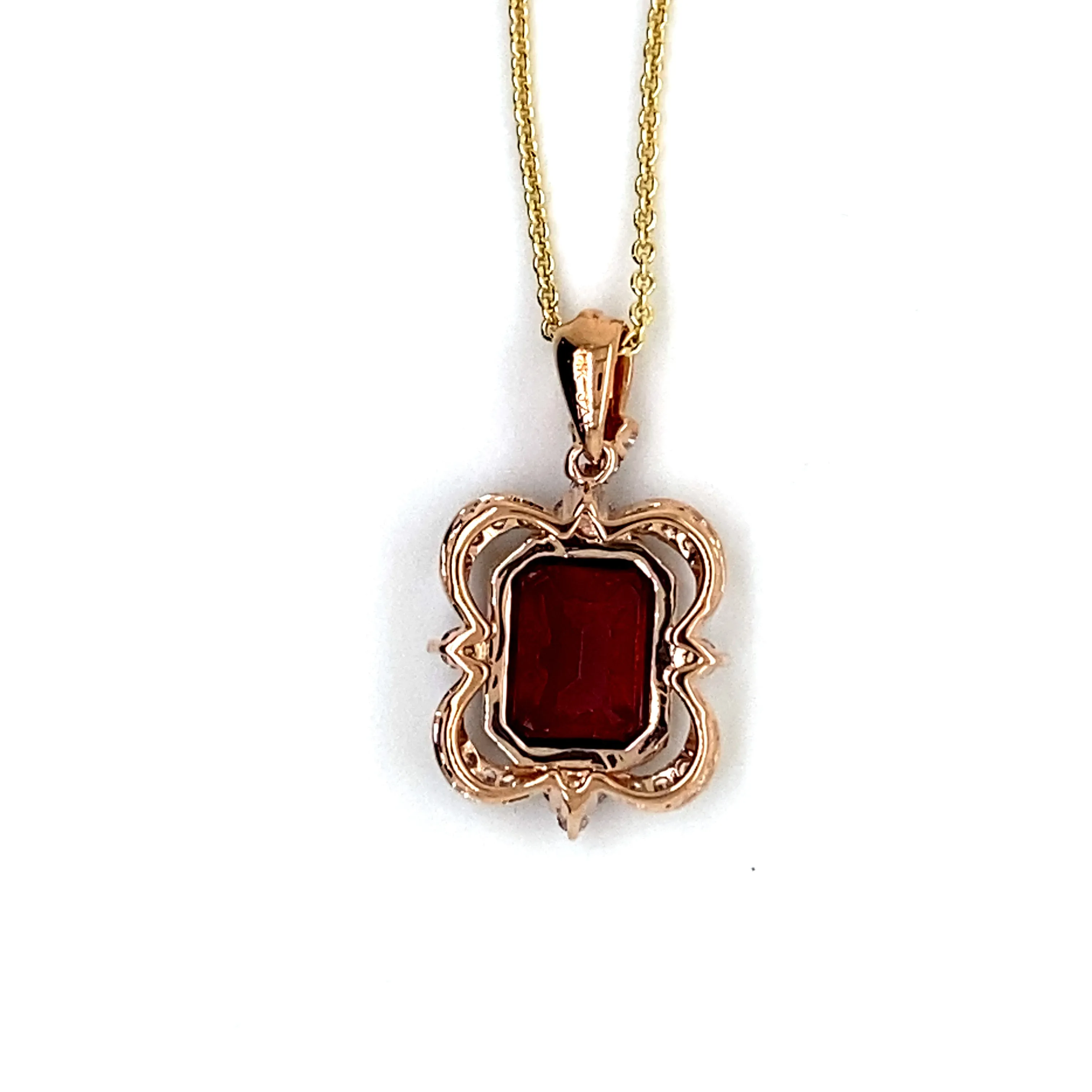 Garnet and Diamond Pendant Necklace