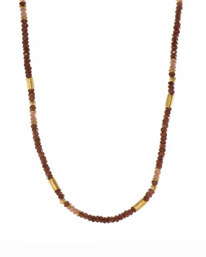 Garnet and Moonstone 3mm Necklace 24K Fair Trade Gold Vermeil