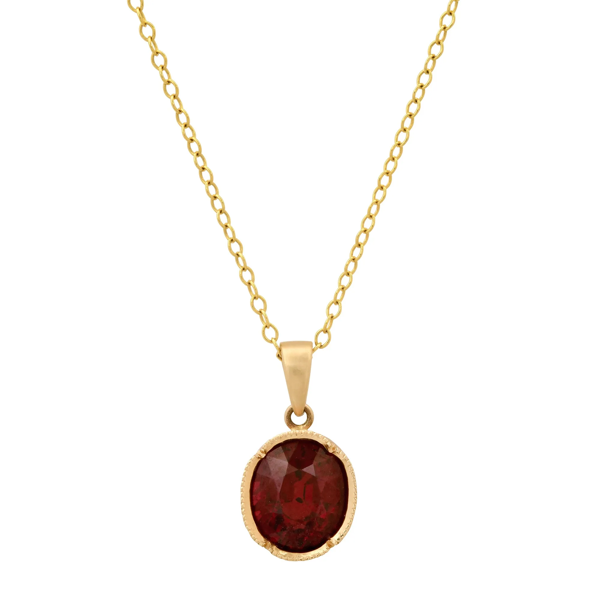 Garnet Drop Necklace