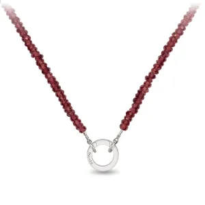 Garnet Faceted Stone Choker with Talisman Clip