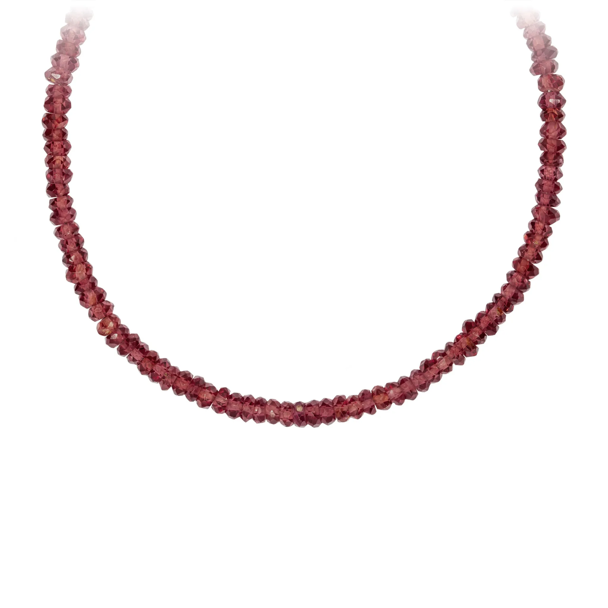 Garnet Faceted Stone Choker with Talisman Clip