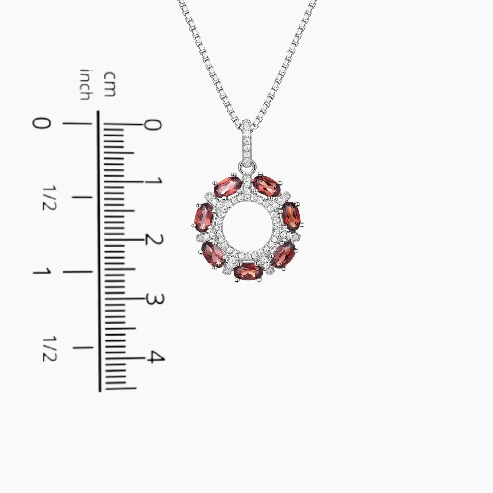 Garnet Galaxy Pendant Necklace in Sterling Silver - Irosk ®