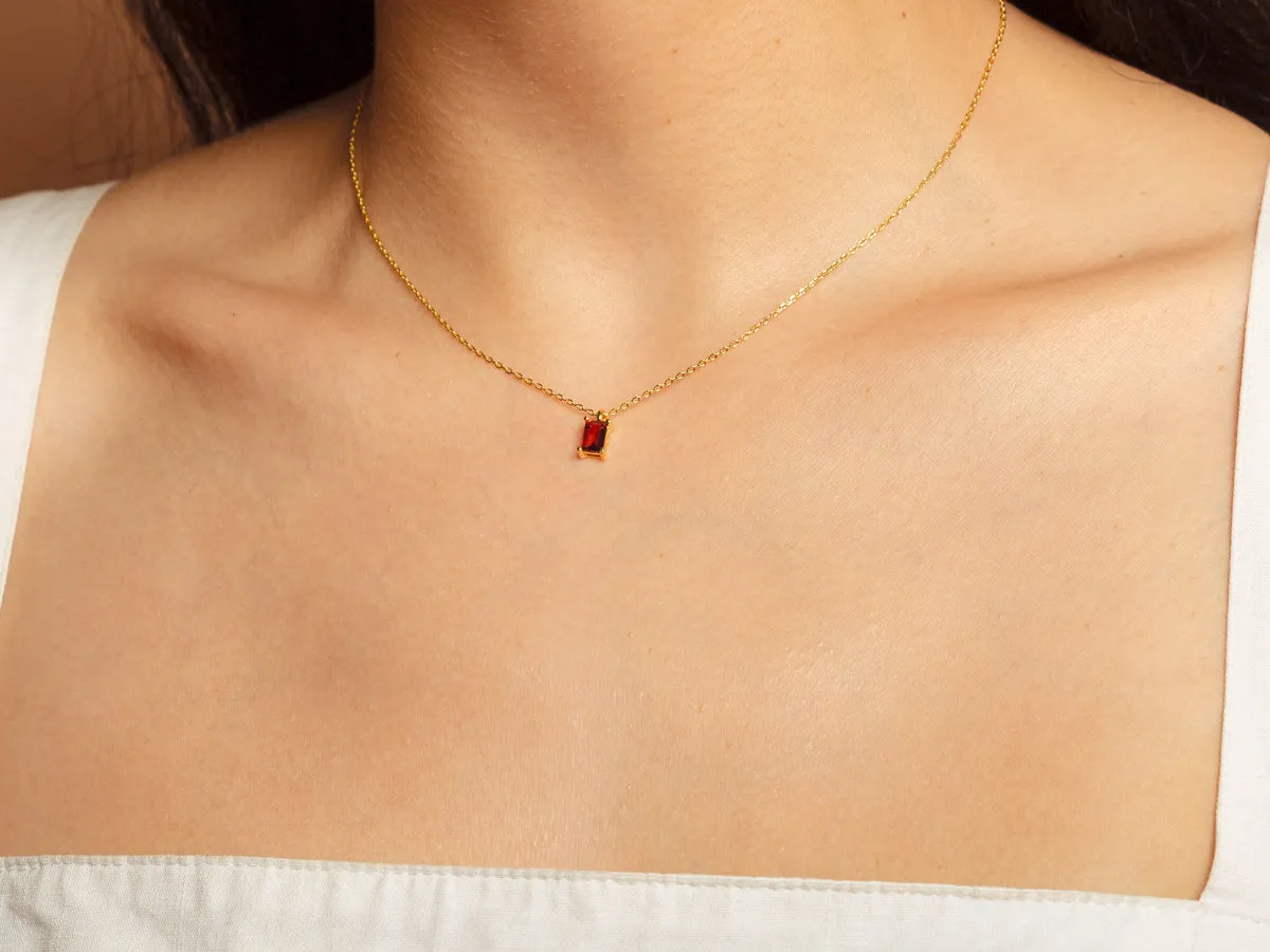 Garnet Necklace Charm