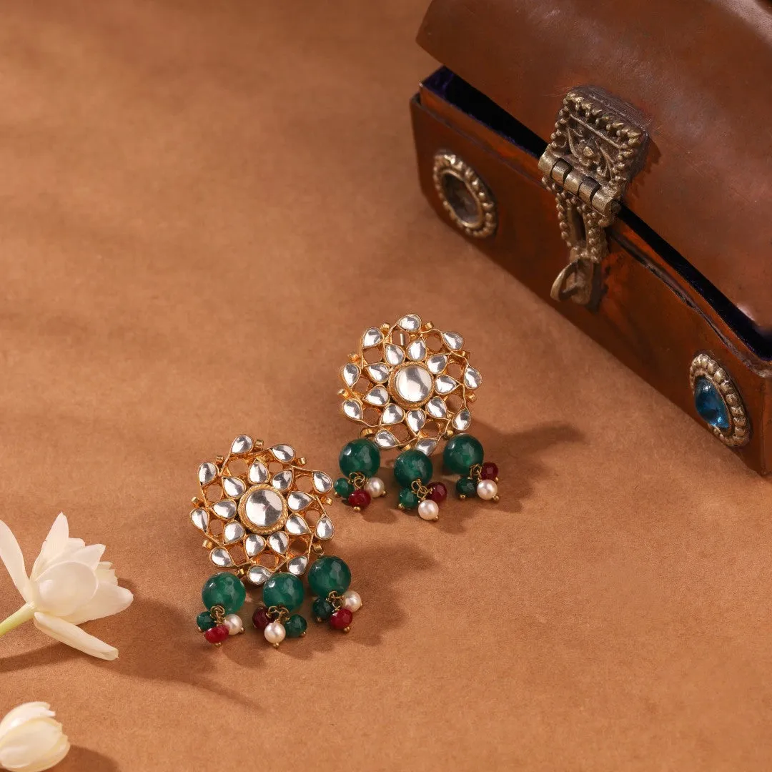 Gilded Gemstone Studs