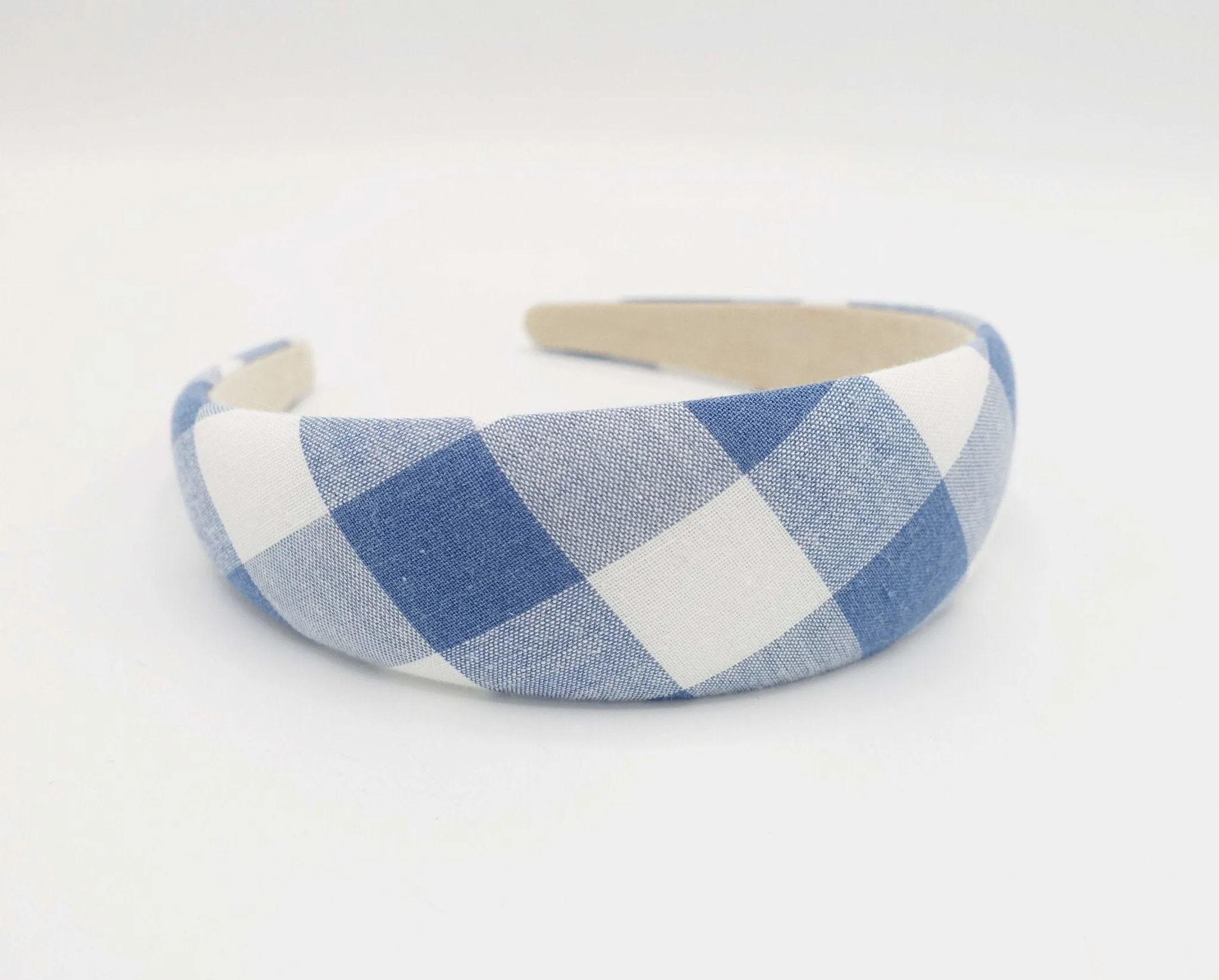 gingham check padded headband checkered pattern hairband casual hair accessory for women