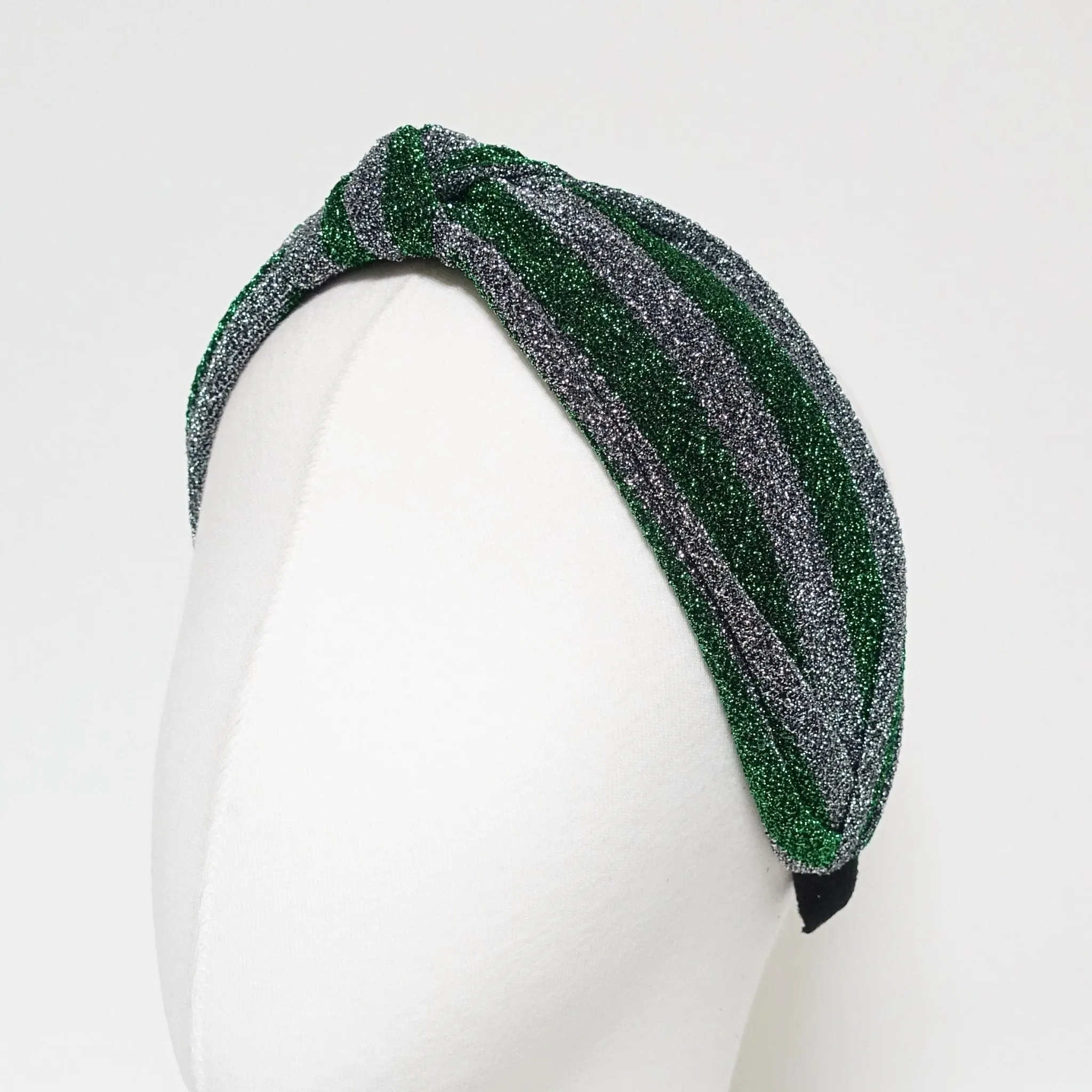 glittering stripe front knot headband vivid stylish fashion hairband