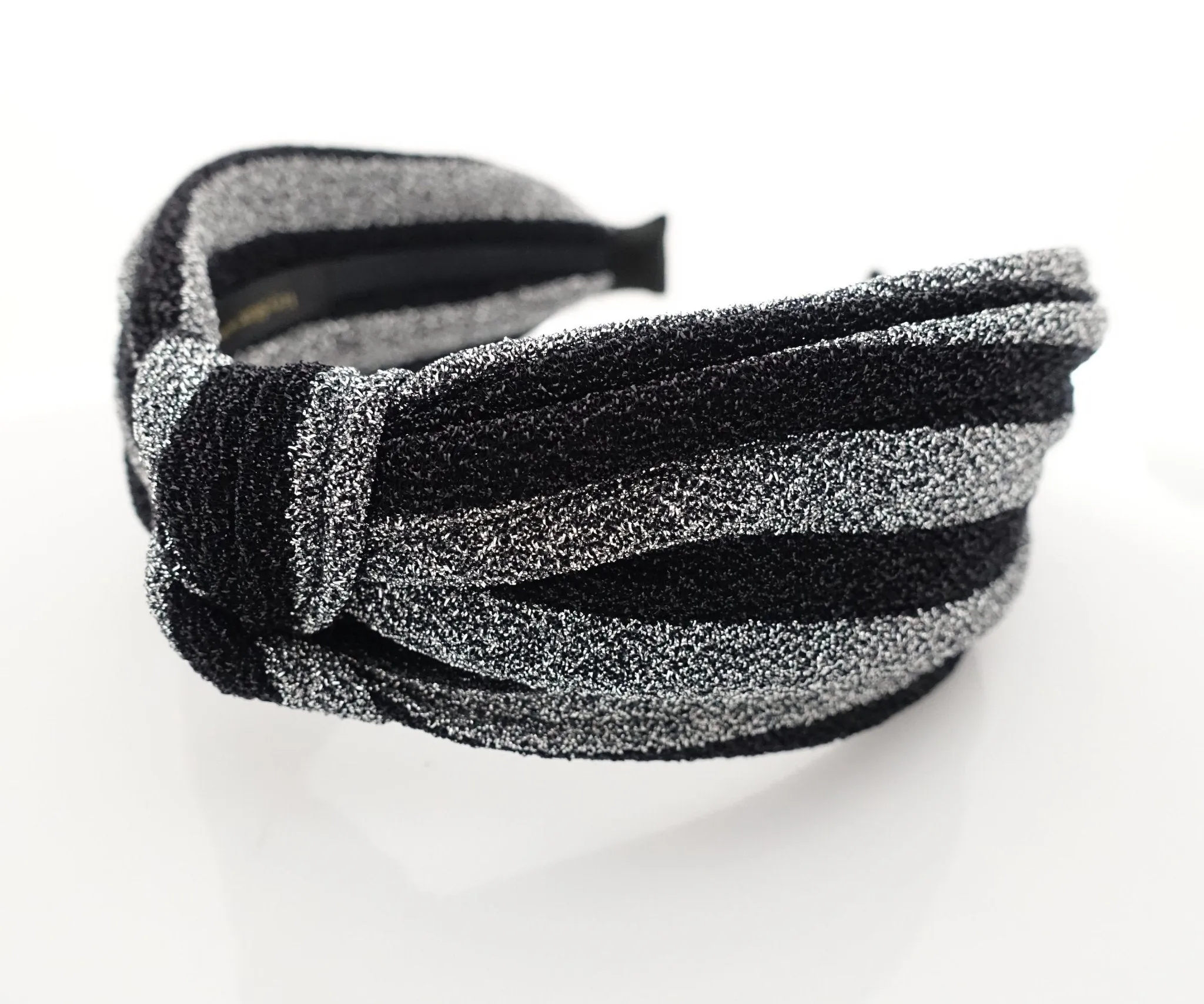 glittering stripe front knot headband vivid stylish fashion hairband