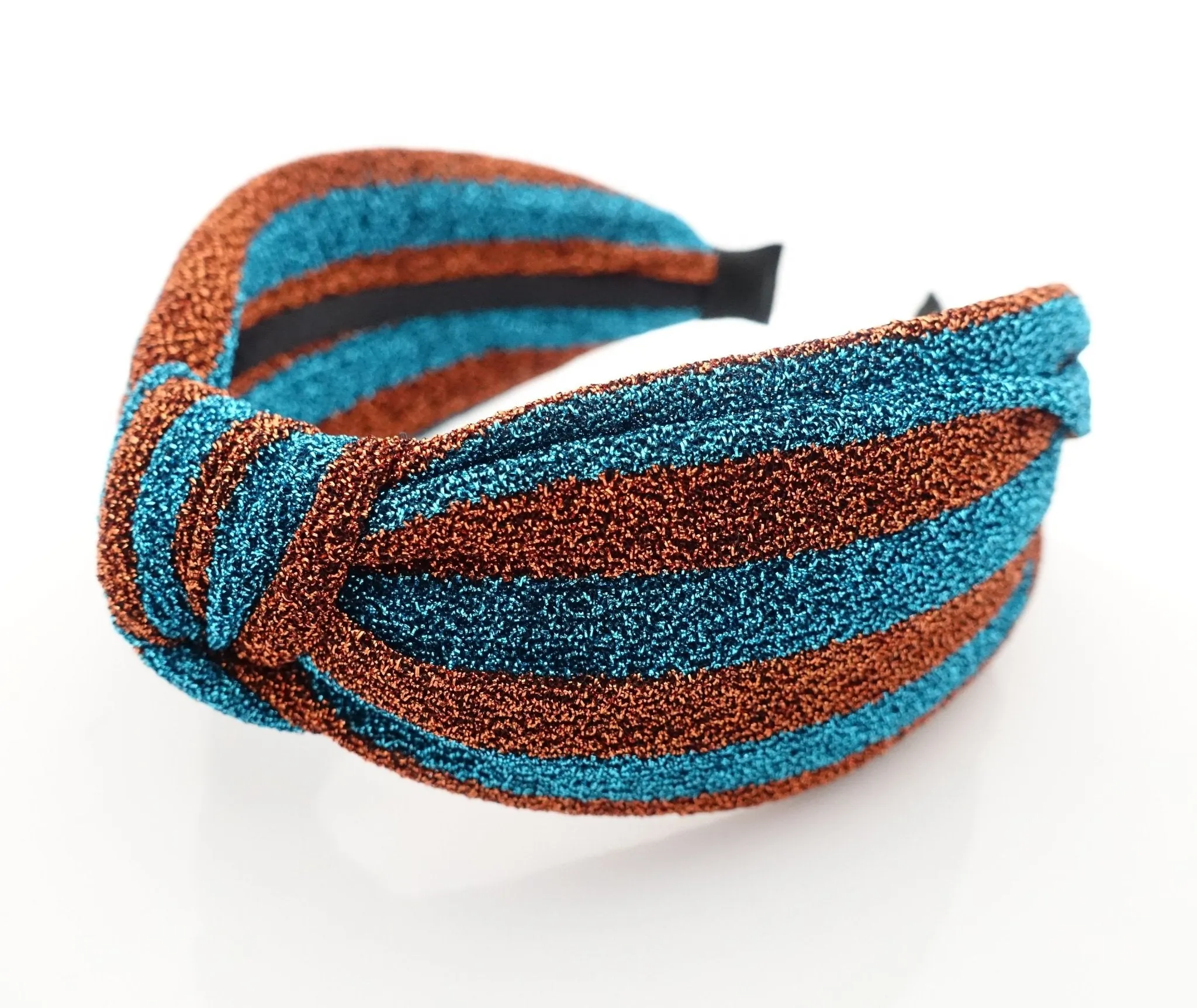 glittering stripe front knot headband vivid stylish fashion hairband