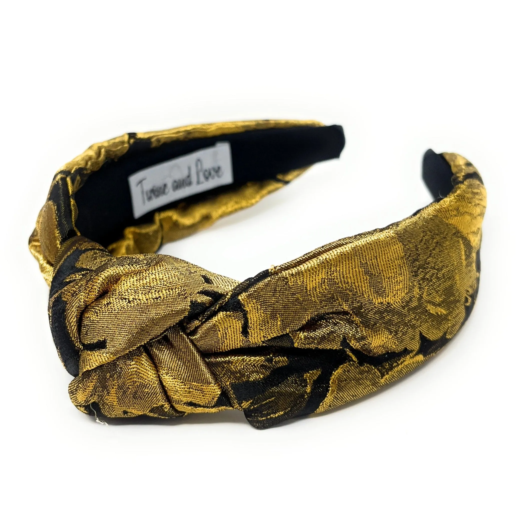 Gold Black Knotted Headband