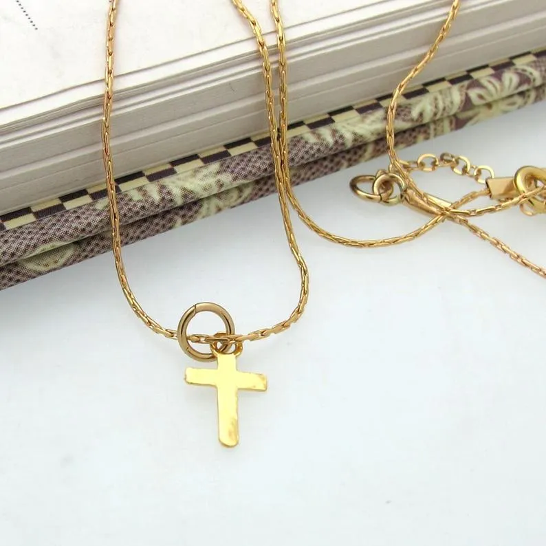 Gold Cross Choker Necklace