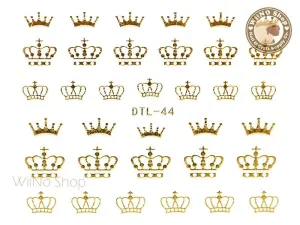 Gold Crown Nail Art Sticker - 1 pc (DTL-44G)