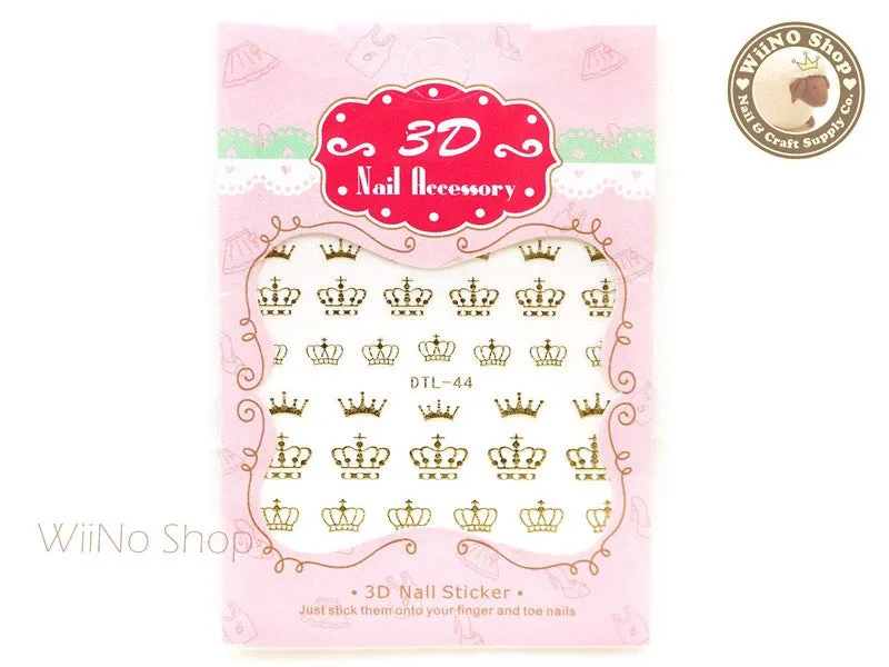 Gold Crown Nail Art Sticker - 1 pc (DTL-44G)