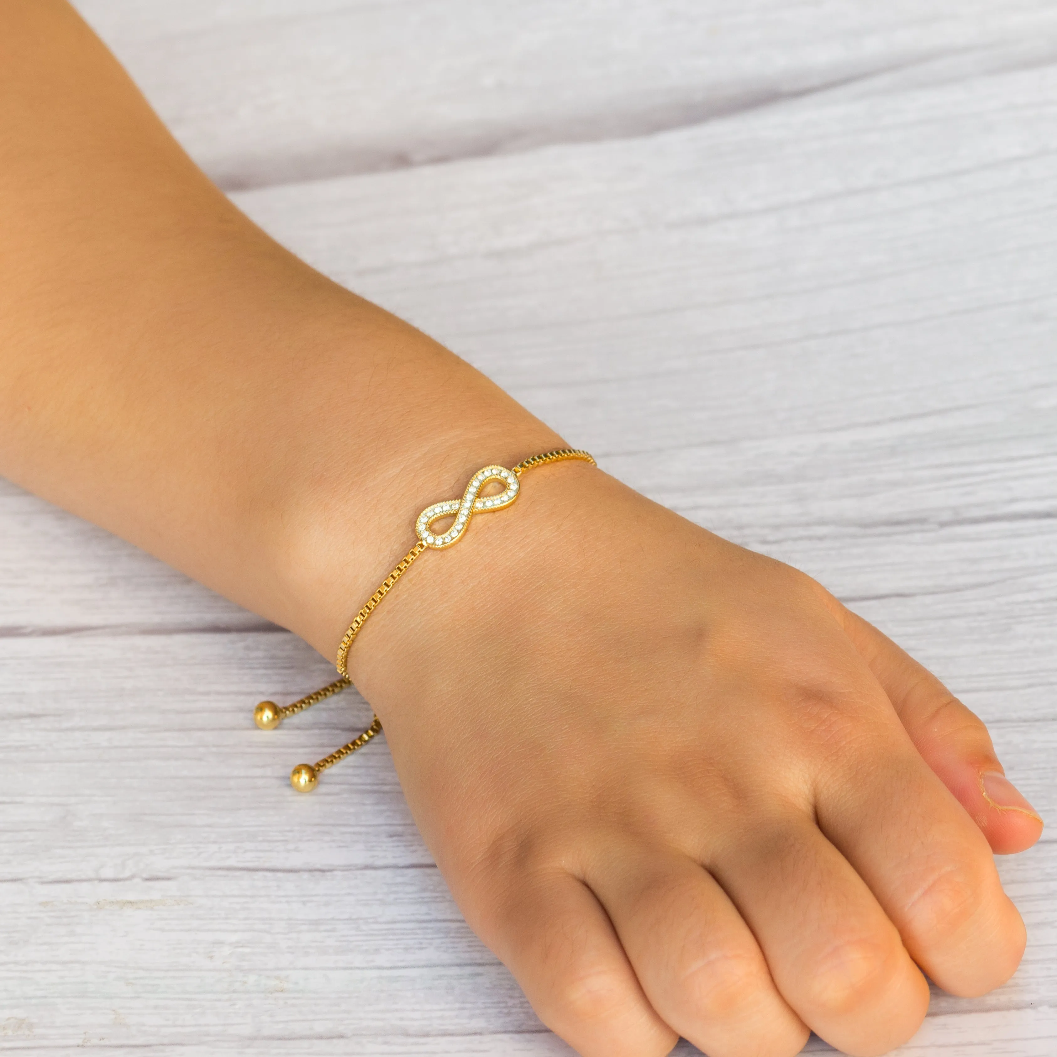 Gold Plated Infinity Friendship Set Created with Zircondia® Crystals