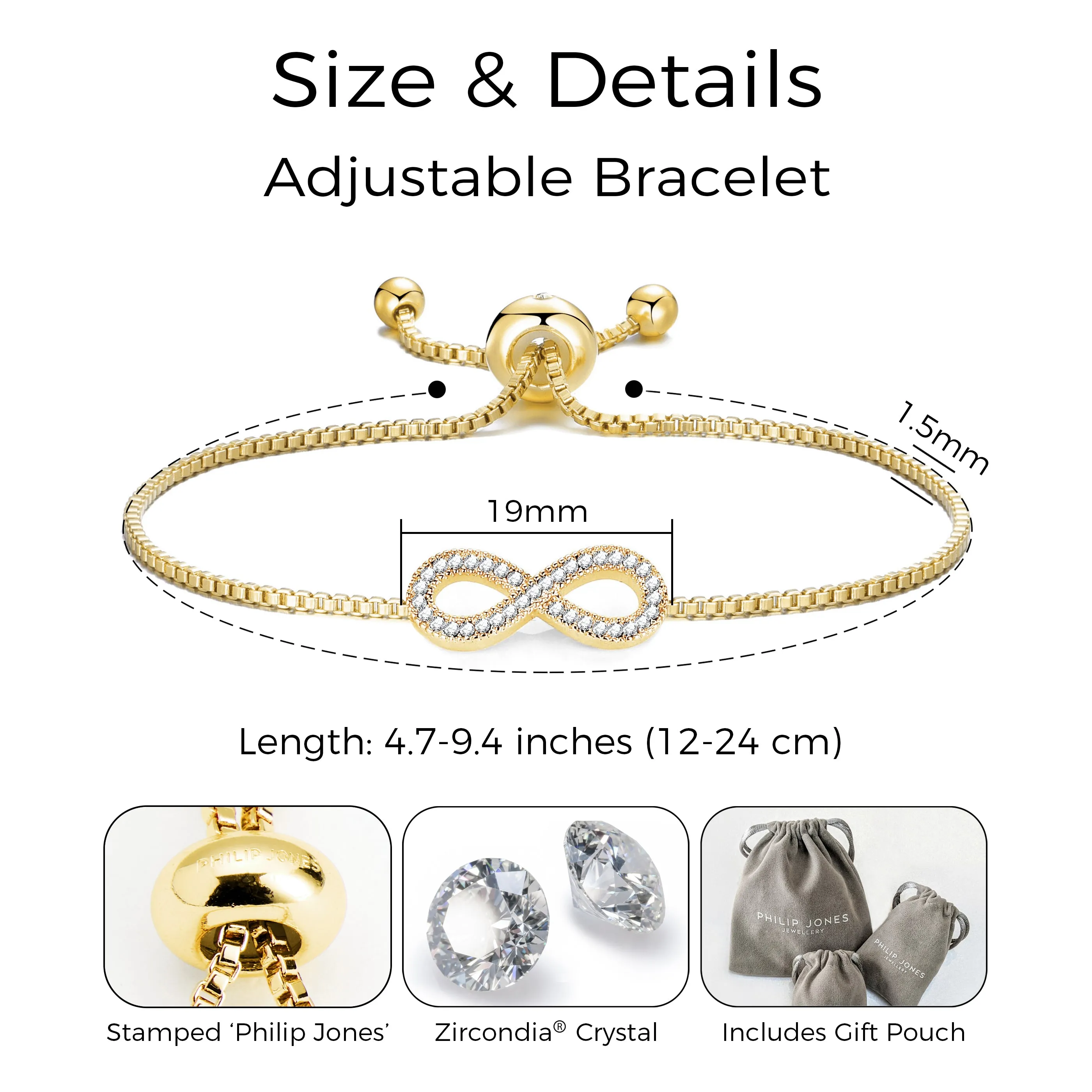 Gold Plated Infinity Friendship Set Created with Zircondia® Crystals