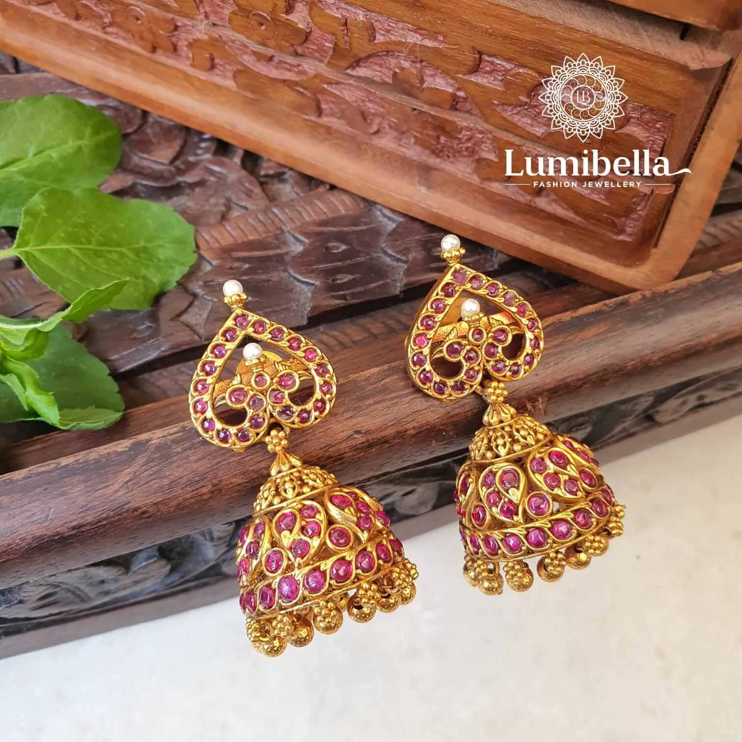 Golden Earrings Jhumka