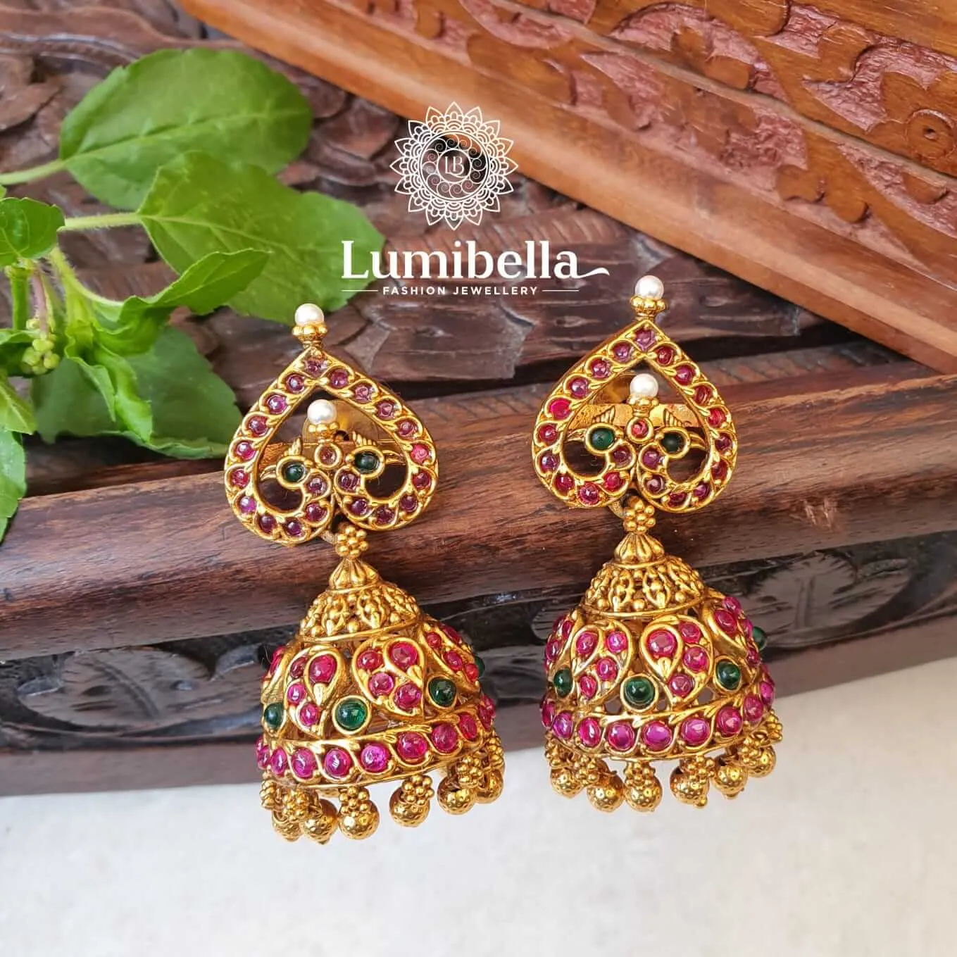 Golden Earrings Jhumka