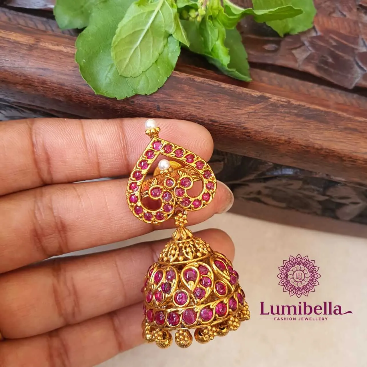 Golden Earrings Jhumka