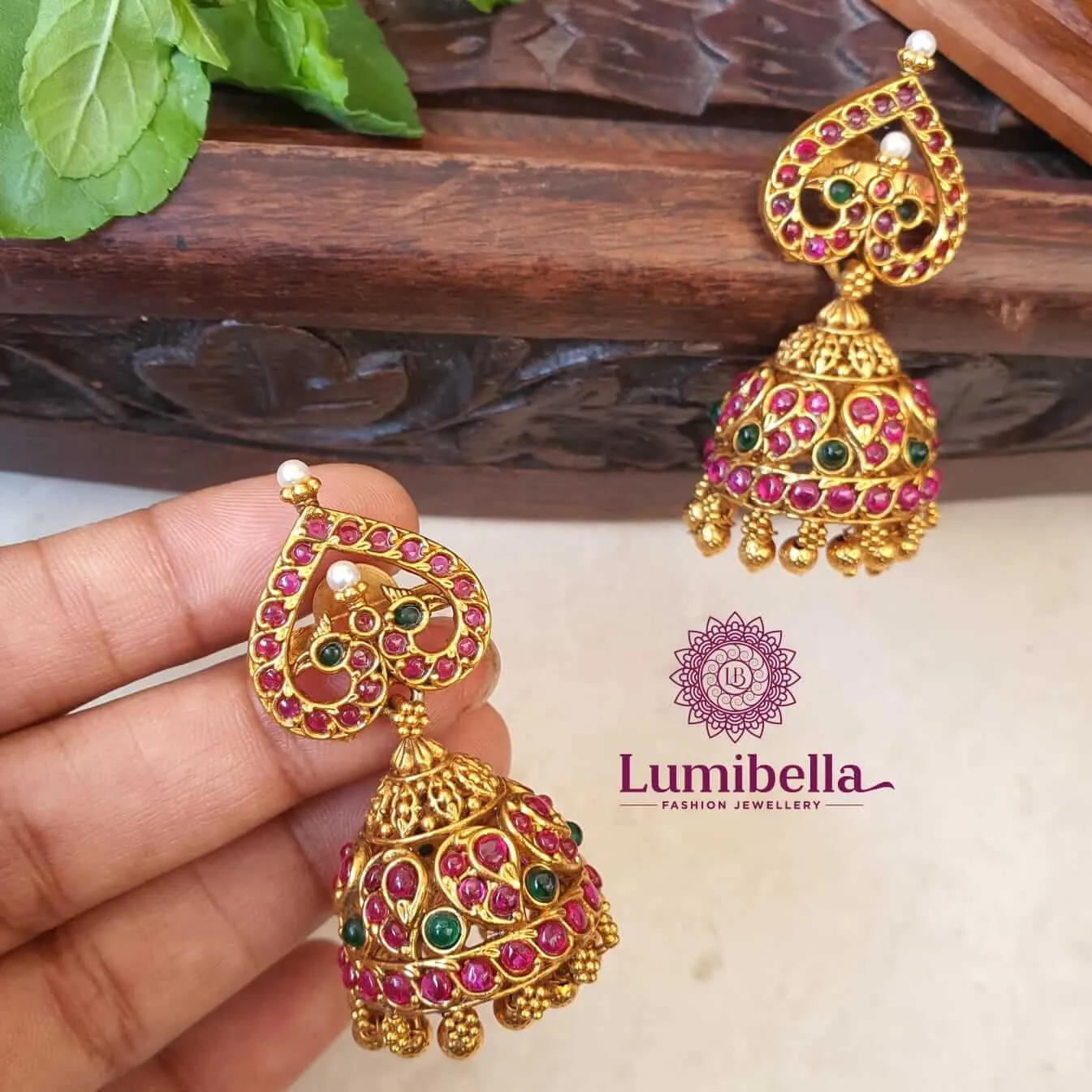 Golden Earrings Jhumka