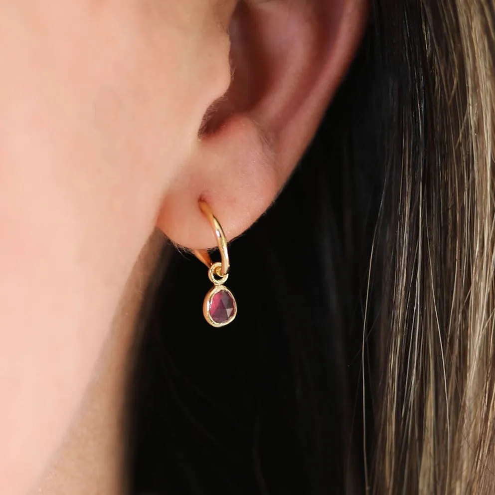 Hampton Ruby & Gold Vermeil Interchangeable Gemstone Earrings