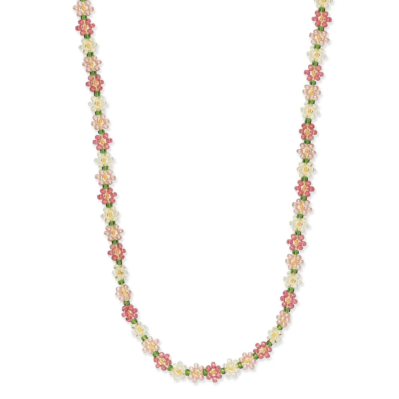 Handmade Seed Bead Floral Necklace