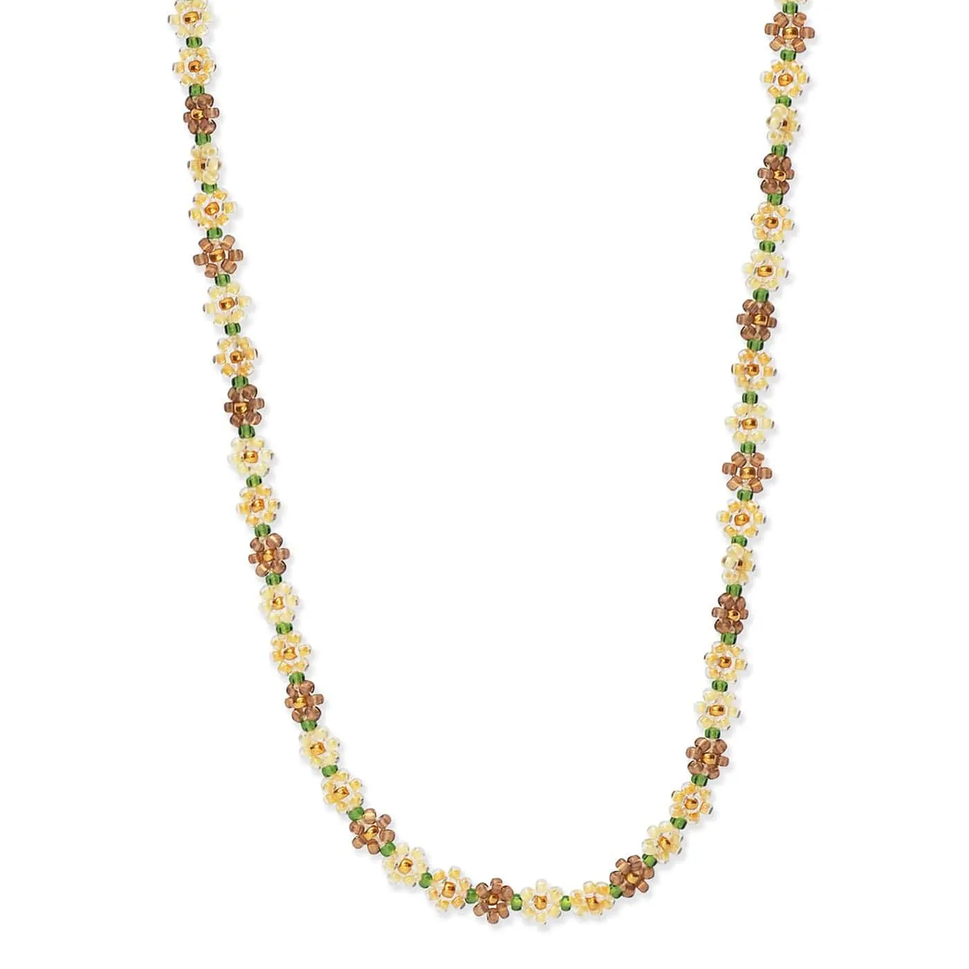 Handmade Seed Bead Floral Necklace