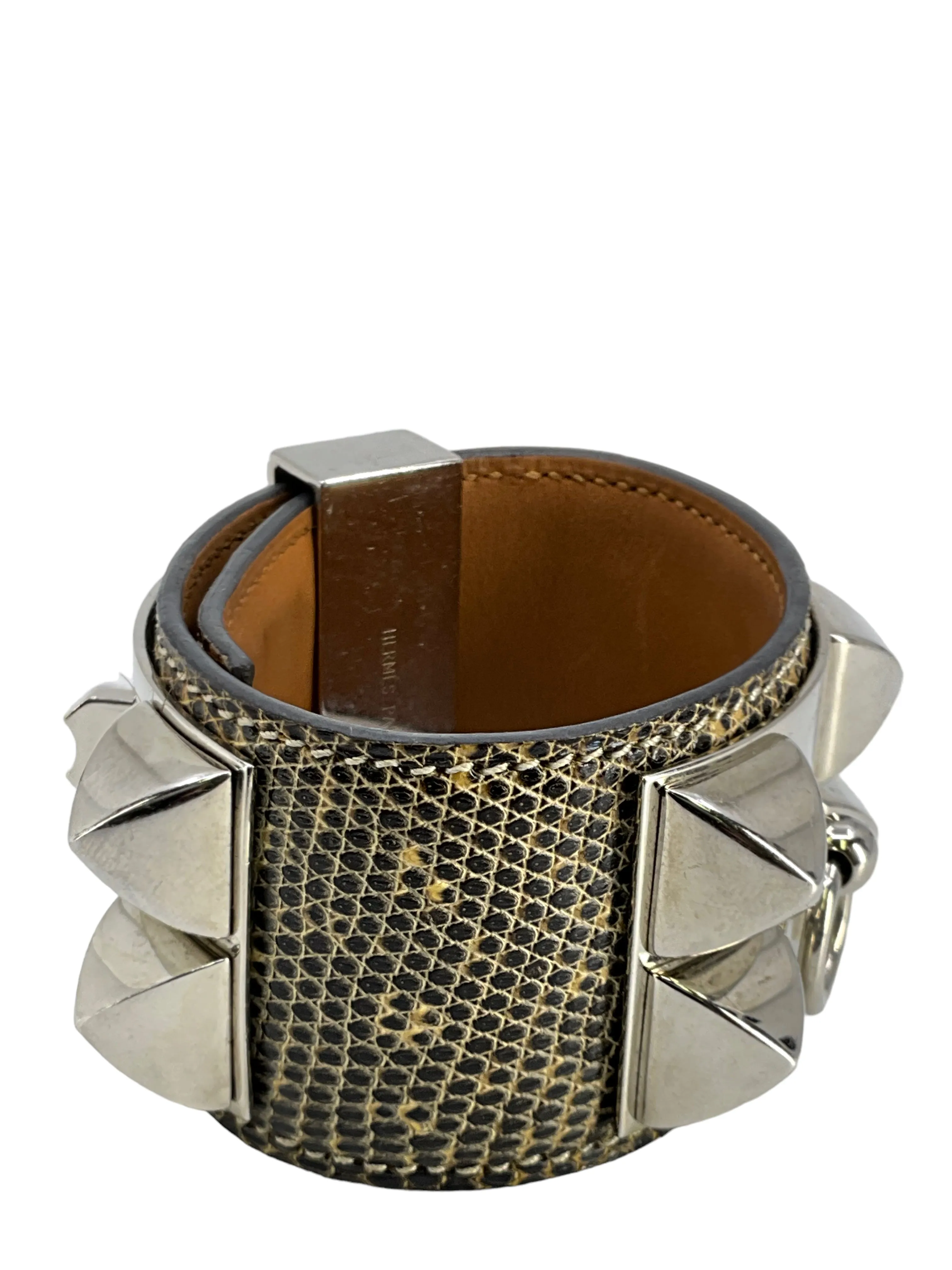 HERMES Natura Lizard Collier de Chien Bracelet