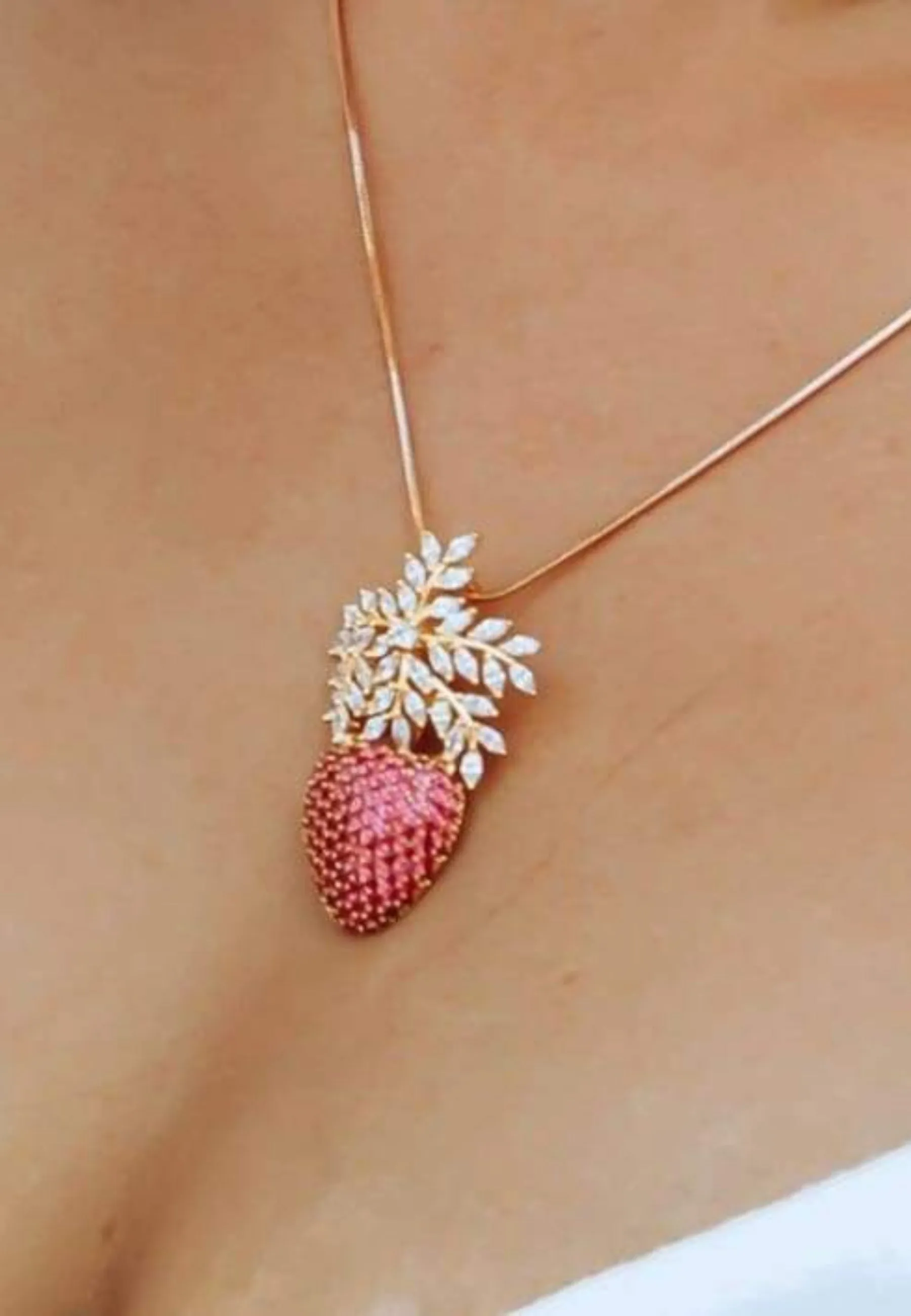 Himalayan Strawberry Pendant Necklace