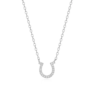 Horseshoe Statement Necklace in Rhodium Plated Sterling Silver