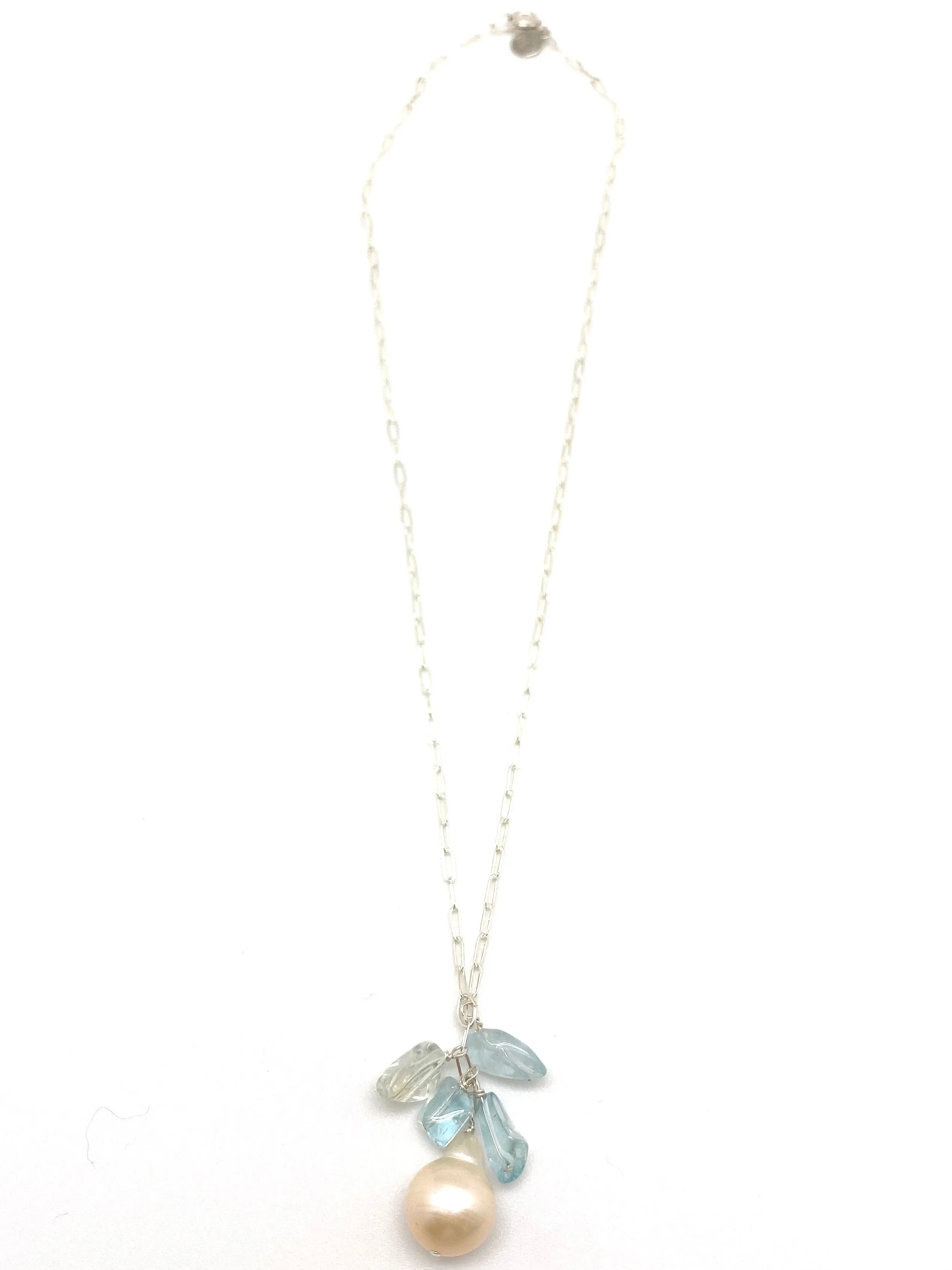 Ida necklace - silver/aquamarine