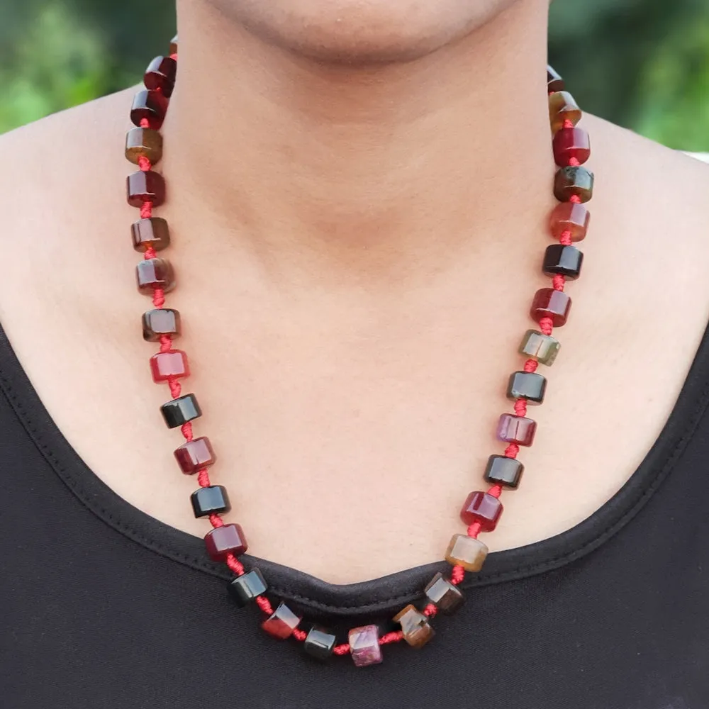 Imeora Knotted Multicolor Cylindrical Shaped Necklace