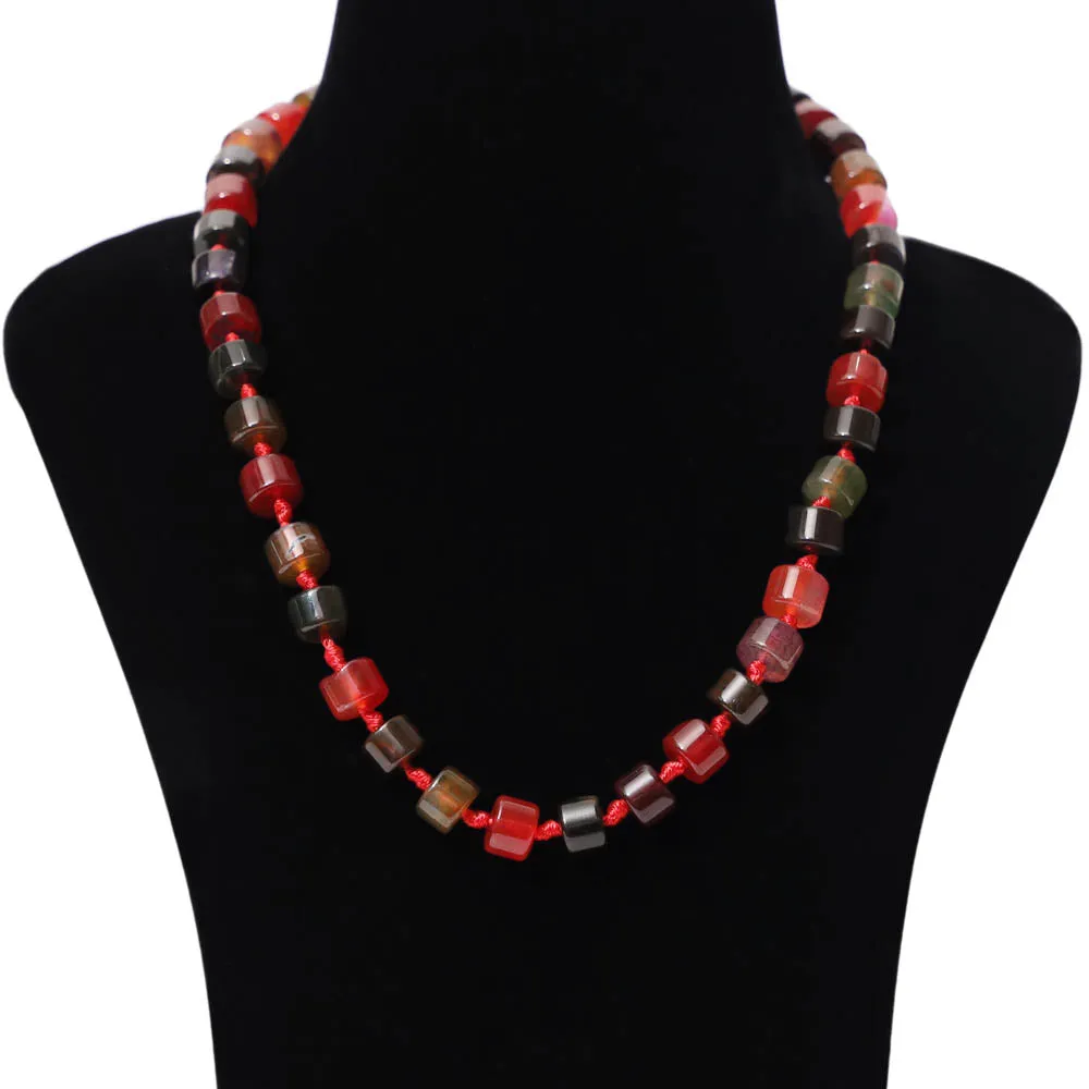 Imeora Knotted Multicolor Cylindrical Shaped Necklace