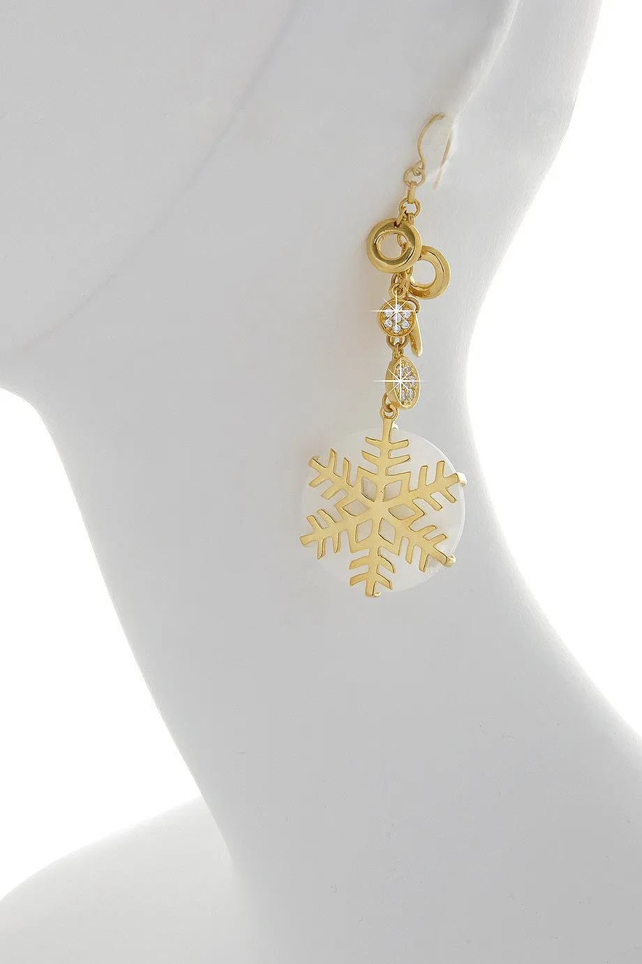 ISHARYA SNOWFLAKE White Agate Earrings