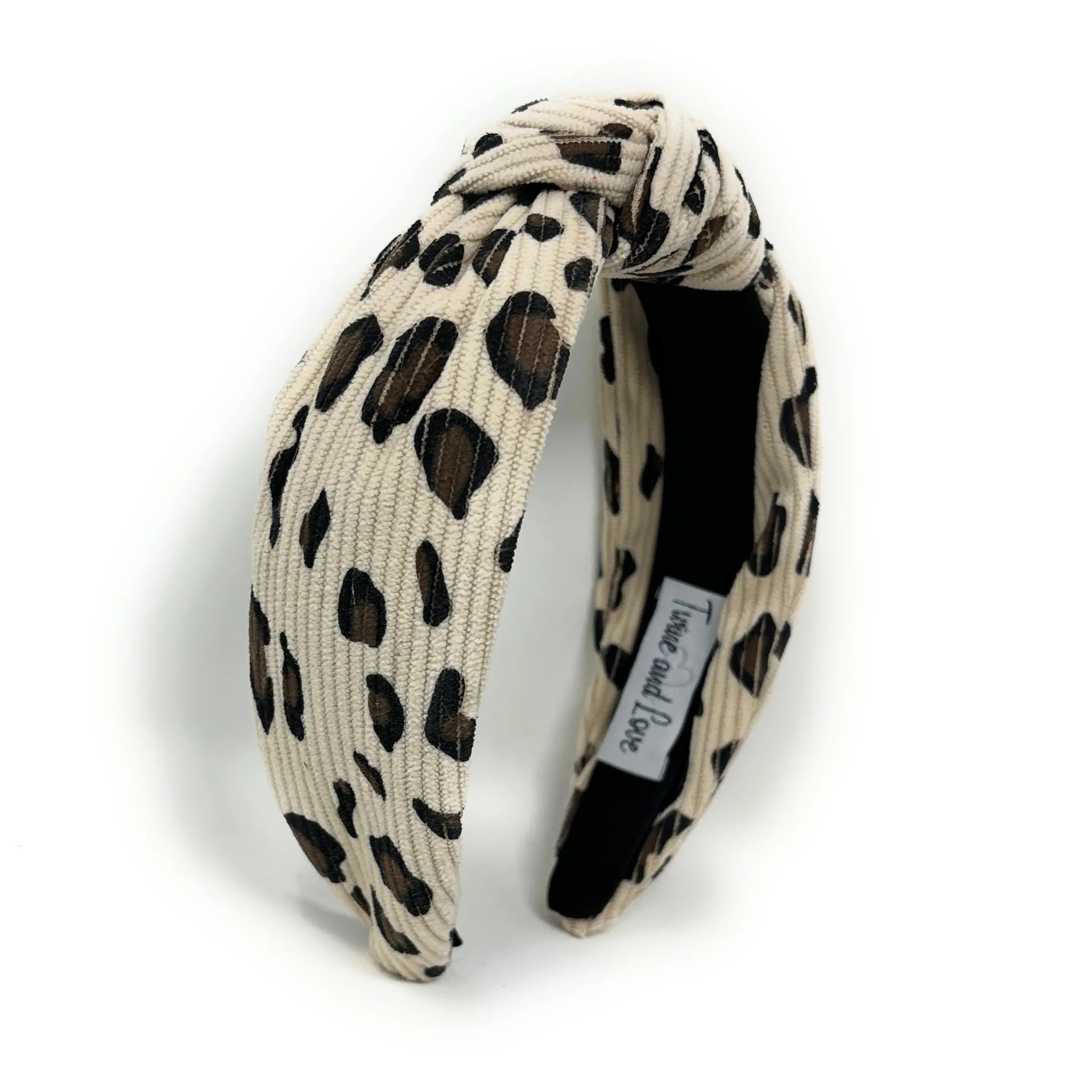 Ivory Animal Print Knot Headband