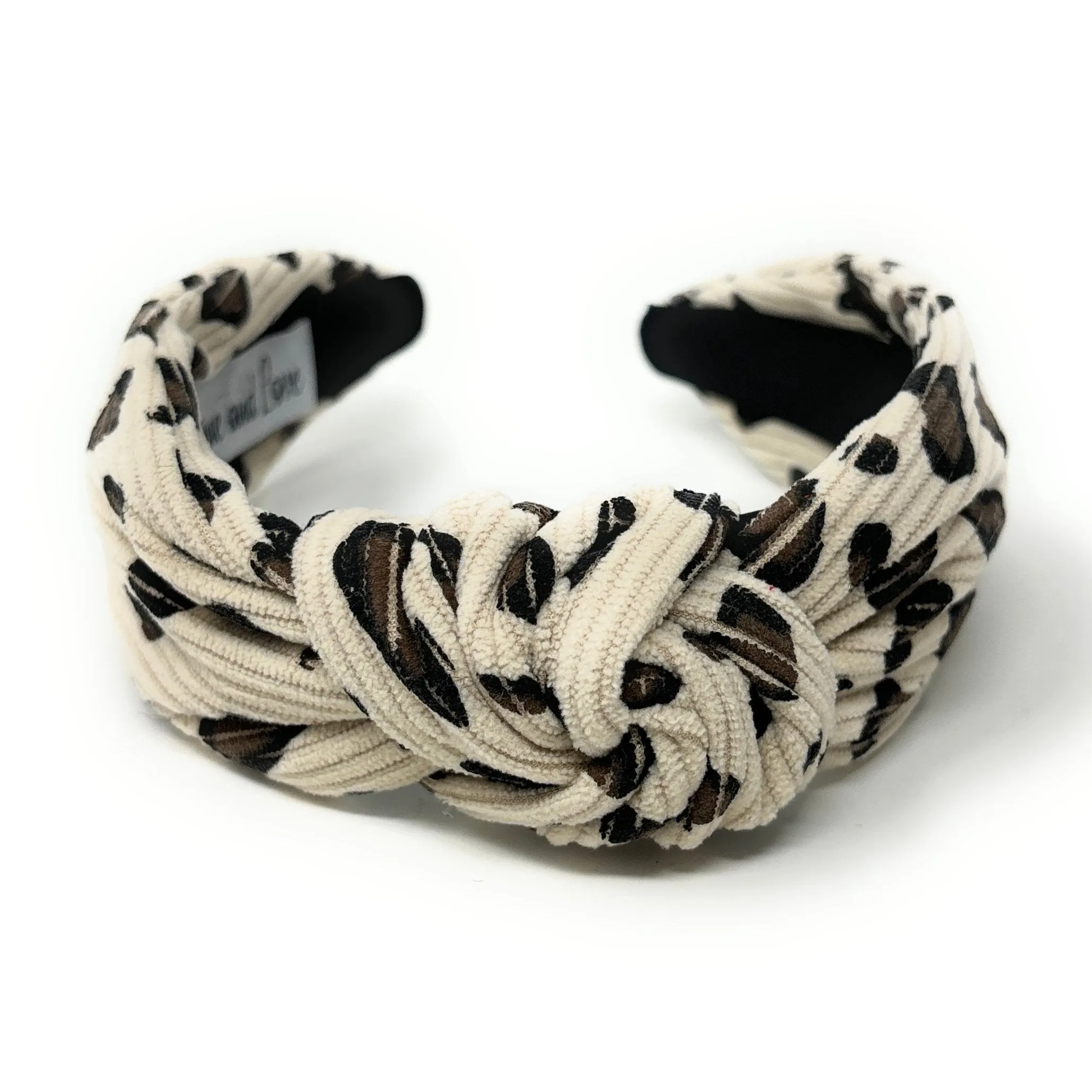 Ivory Animal Print Knot Headband